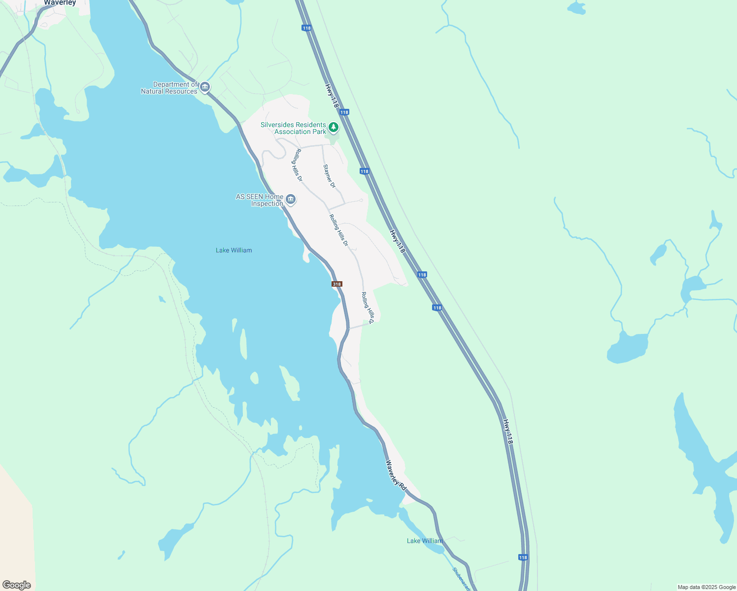map of restaurants, bars, coffee shops, grocery stores, and more near 298 Rolling Hills Drive in Waverley