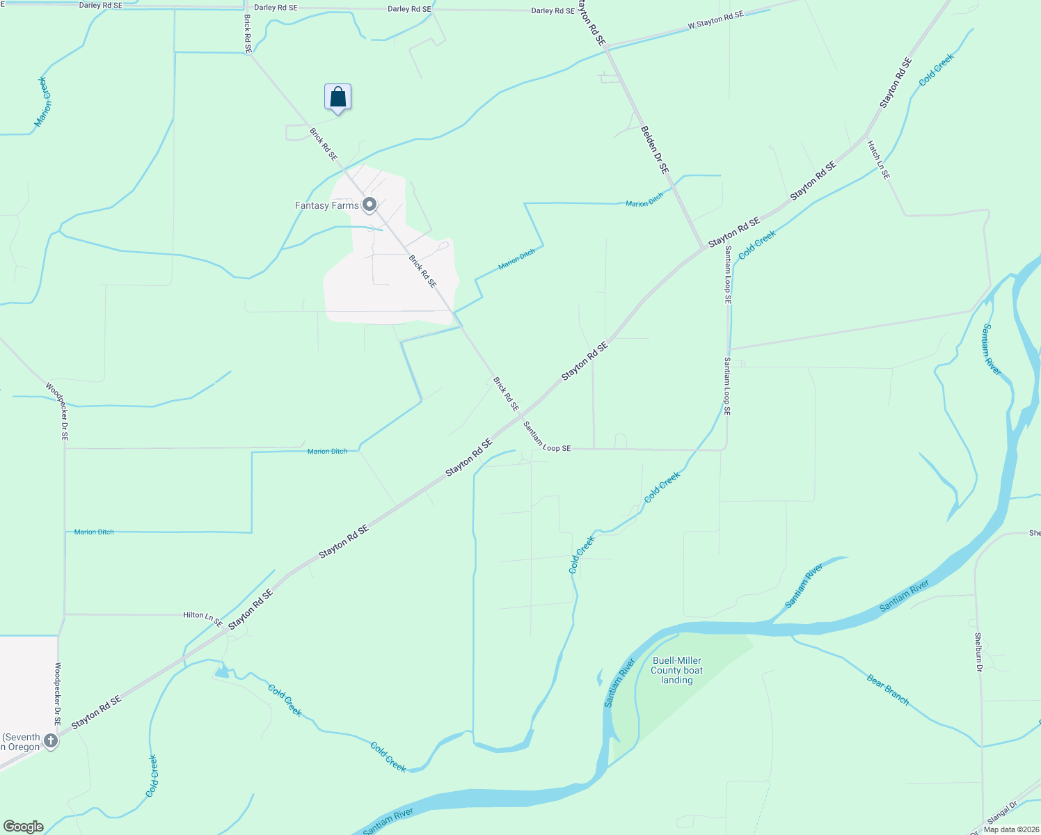 map of restaurants, bars, coffee shops, grocery stores, and more near 8799 Stayton Rd SE in Turner