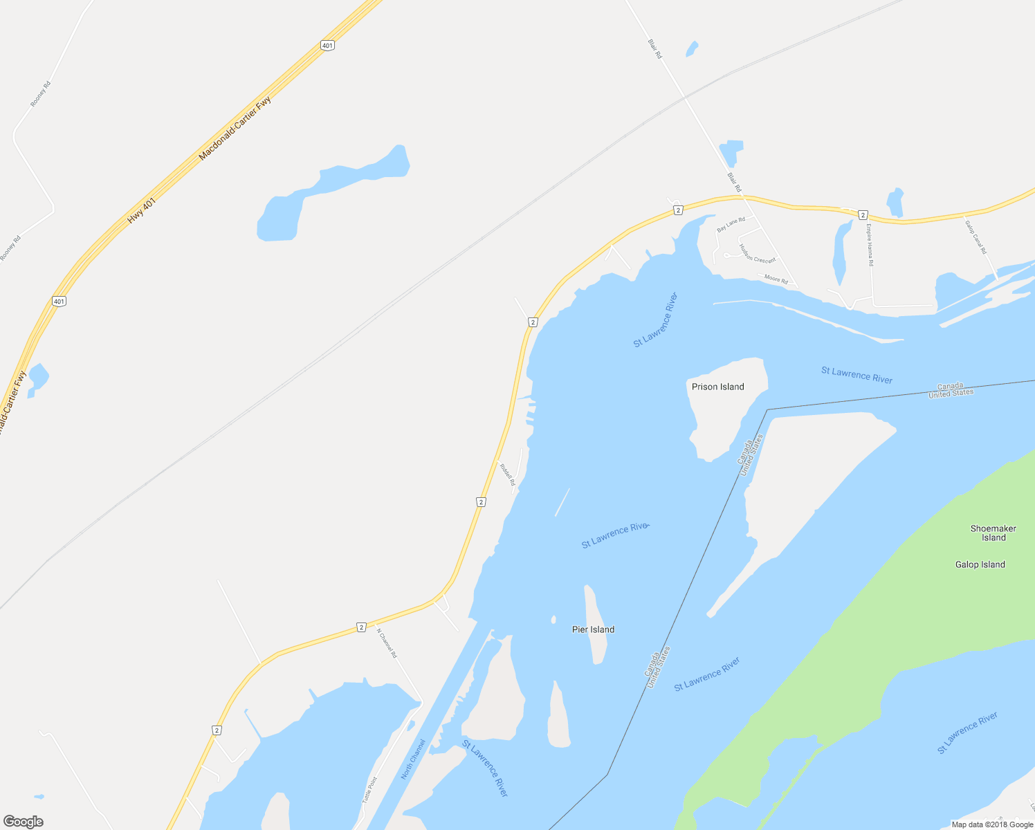 map of restaurants, bars, coffee shops, grocery stores, and more near 1635 County Road 2 in Leeds and Grenville United Counties