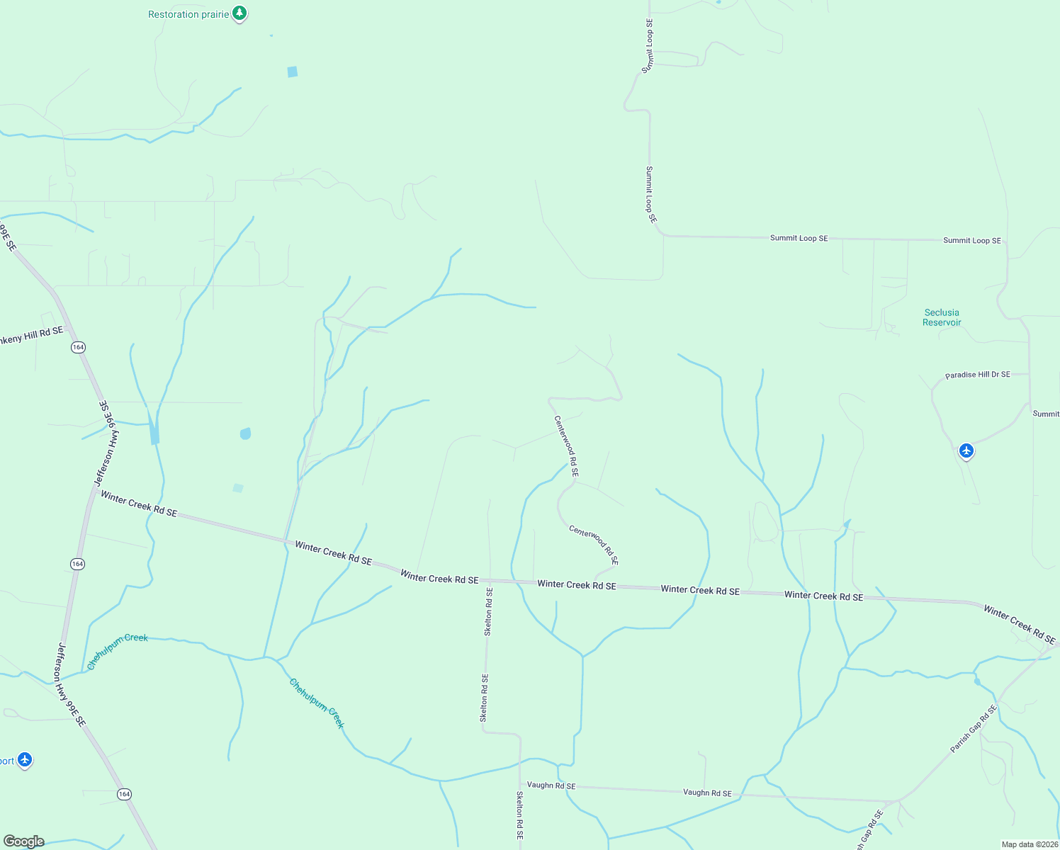 map of restaurants, bars, coffee shops, grocery stores, and more near 3155 Edgewood Drive Southeast in Jefferson