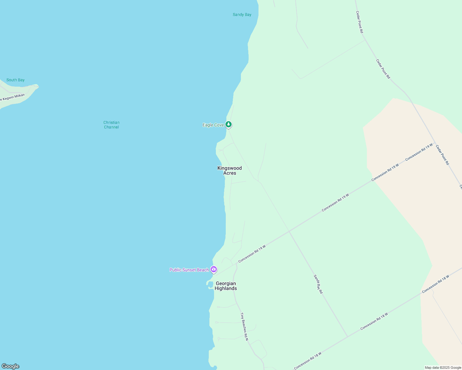 map of restaurants, bars, coffee shops, grocery stores, and more near 2110 Tiny Beaches Road North in Simcoe County