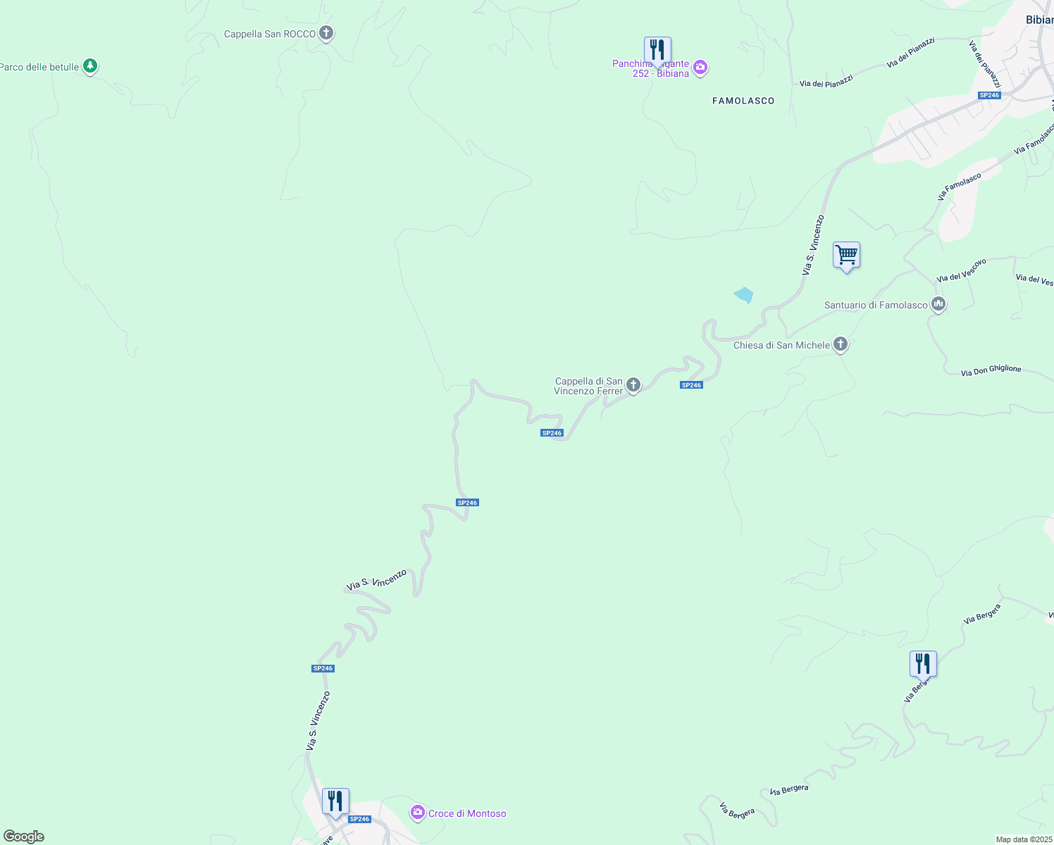 map of restaurants, bars, coffee shops, grocery stores, and more near 183 Via San Vincenzo in Provincia di Cuneo