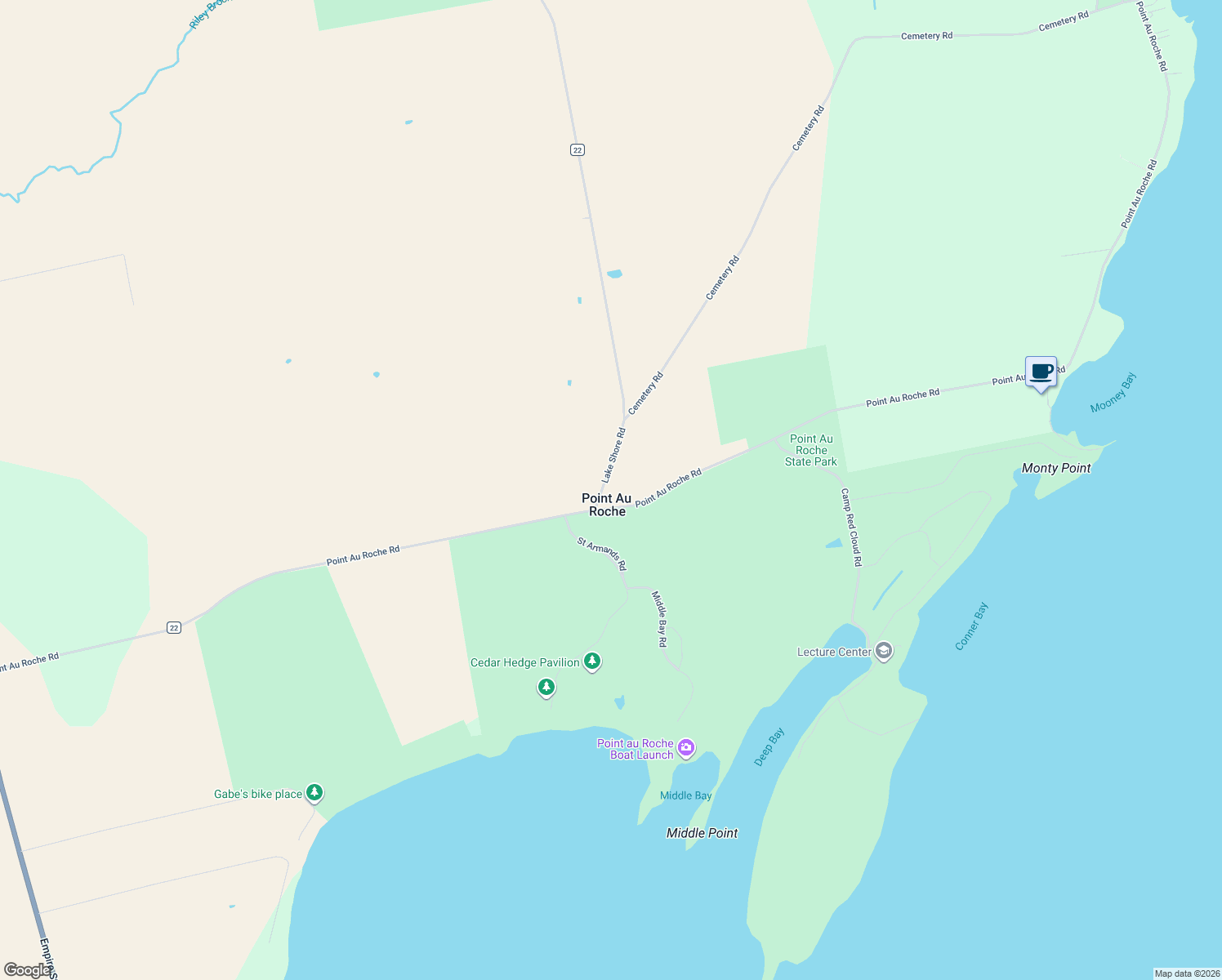 map of restaurants, bars, coffee shops, grocery stores, and more near 10 Lake Shore Rd in Plattsburgh
