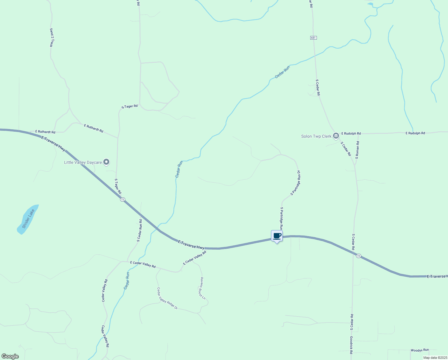 map of restaurants, bars, coffee shops, grocery stores, and more near 3101 East Partridge Court in Traverse City