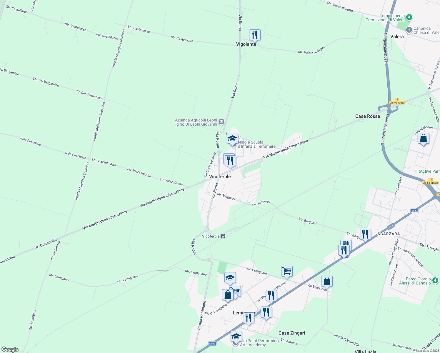 map of restaurants, bars, coffee shops, grocery stores, and more near in Vicofertile
