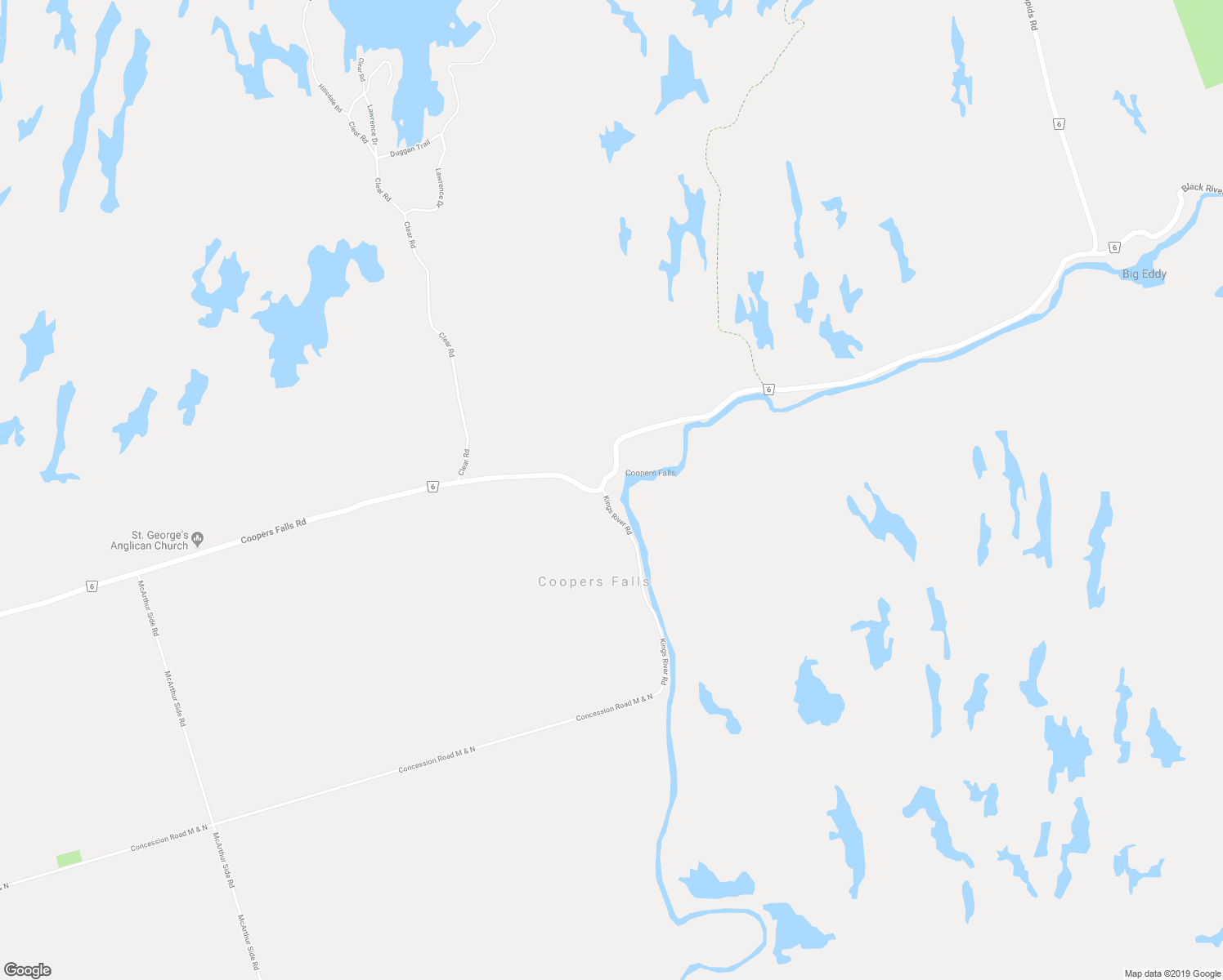 map of restaurants, bars, coffee shops, grocery stores, and more near 8111 Kings River Road in Washago