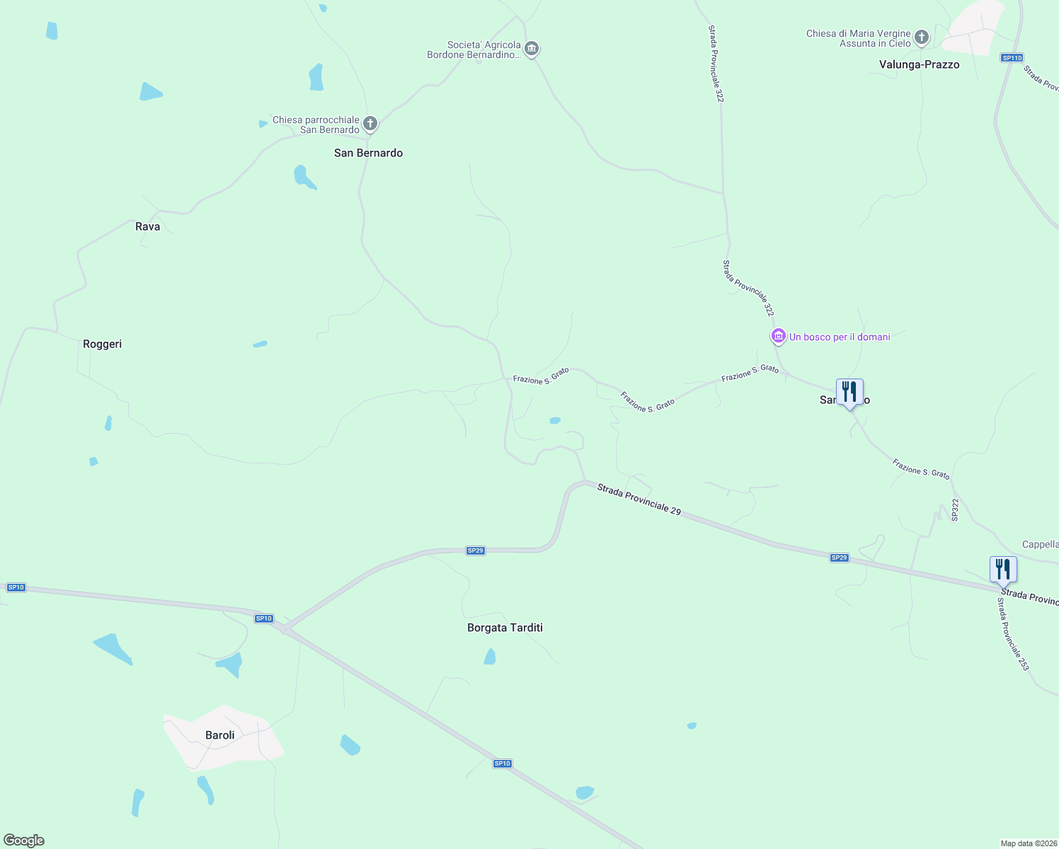 map of restaurants, bars, coffee shops, grocery stores, and more near 2 Frazione San Bernardo in Monteu Roero