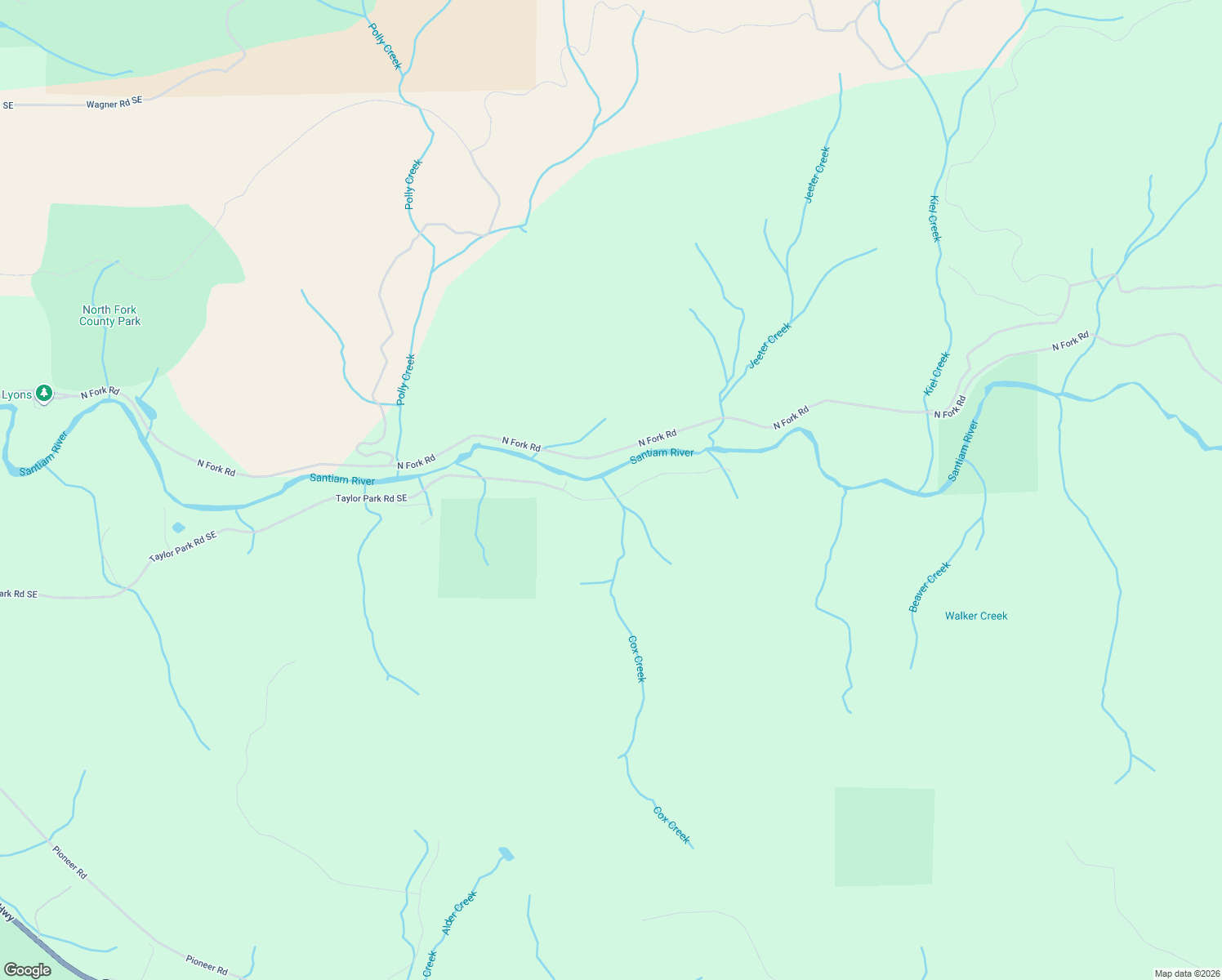 map of restaurants, bars, coffee shops, grocery stores, and more near 26167 Taylor Park Road Southeast in Lyons