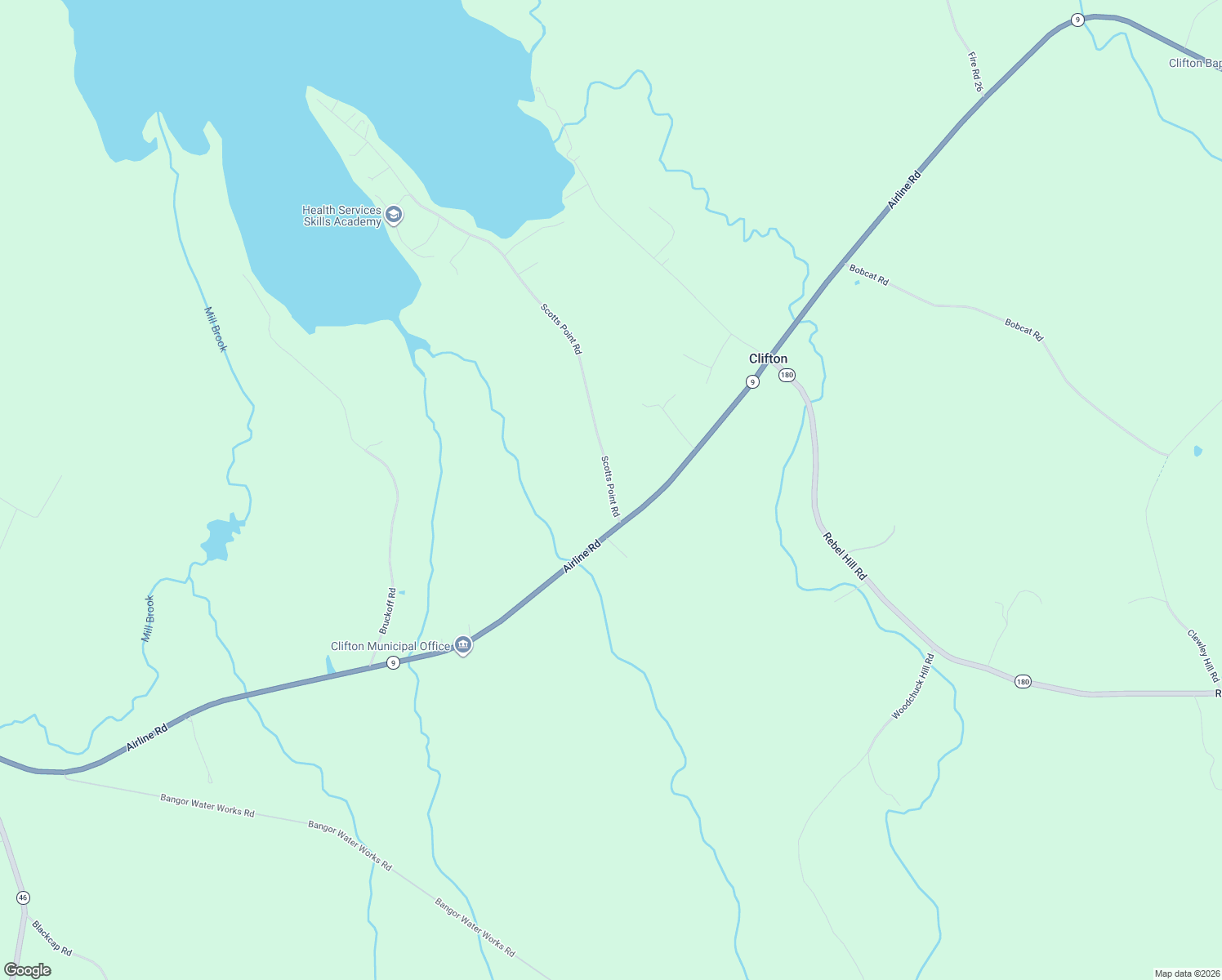 map of restaurants, bars, coffee shops, grocery stores, and more near 193 Scotts Point Road in Clifton