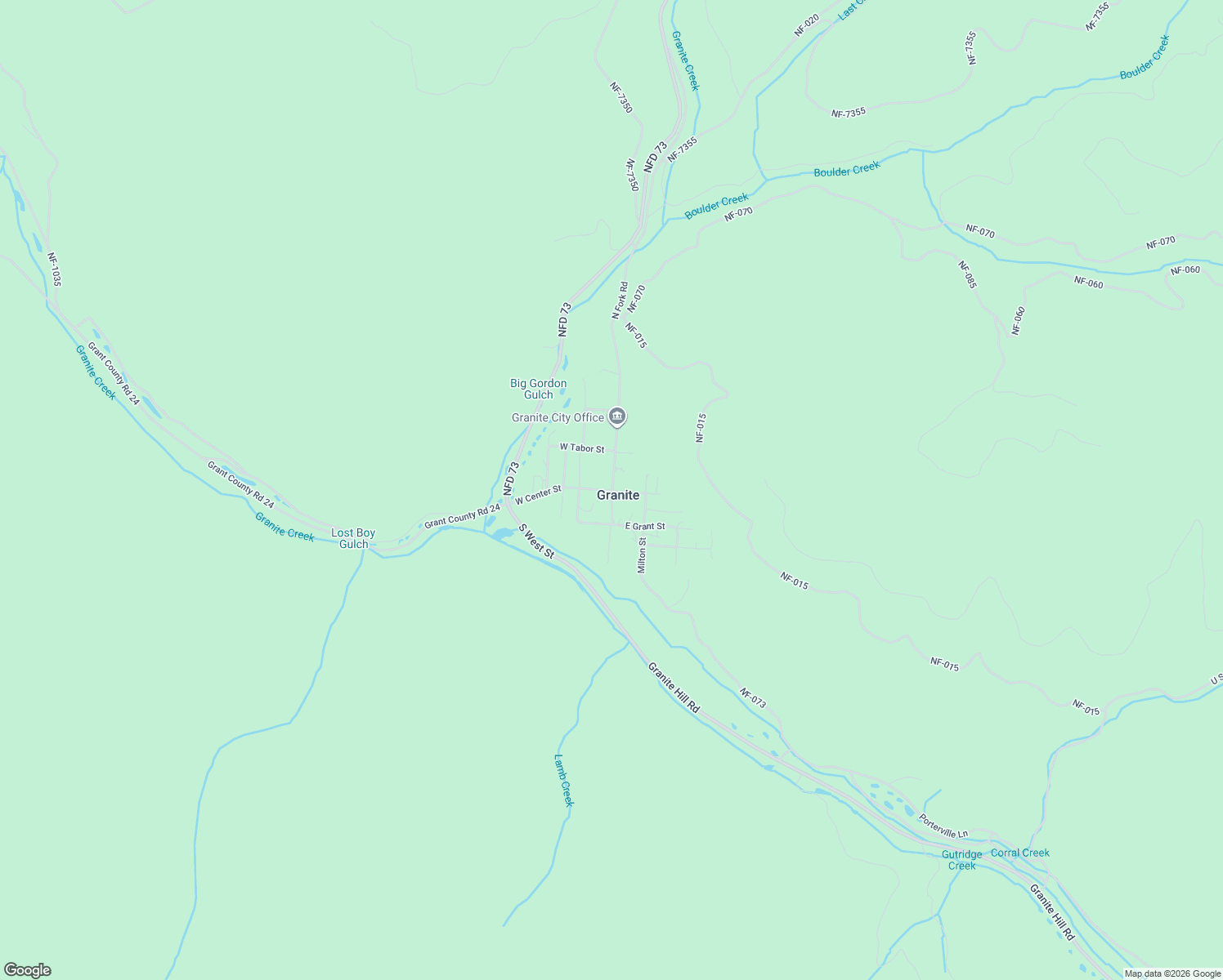 map of restaurants, bars, coffee shops, grocery stores, and more near North Street in Granite