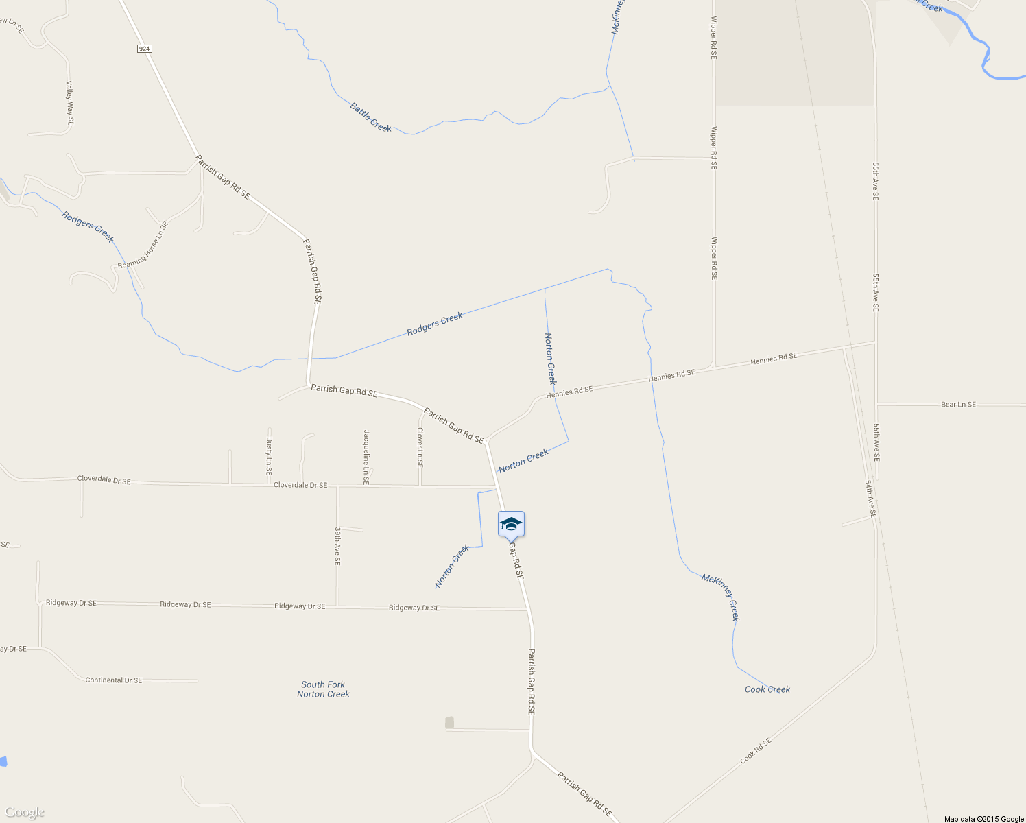 map of restaurants, bars, coffee shops, grocery stores, and more near 4441 Hennies Road Southeast in Turner