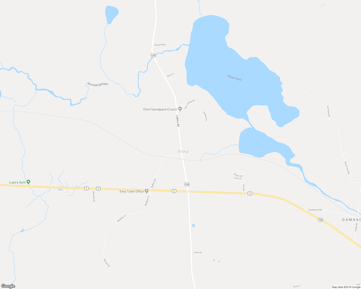map of restaurants, bars, coffee shops, grocery stores, and more near 1213 Lakins Road in Etna