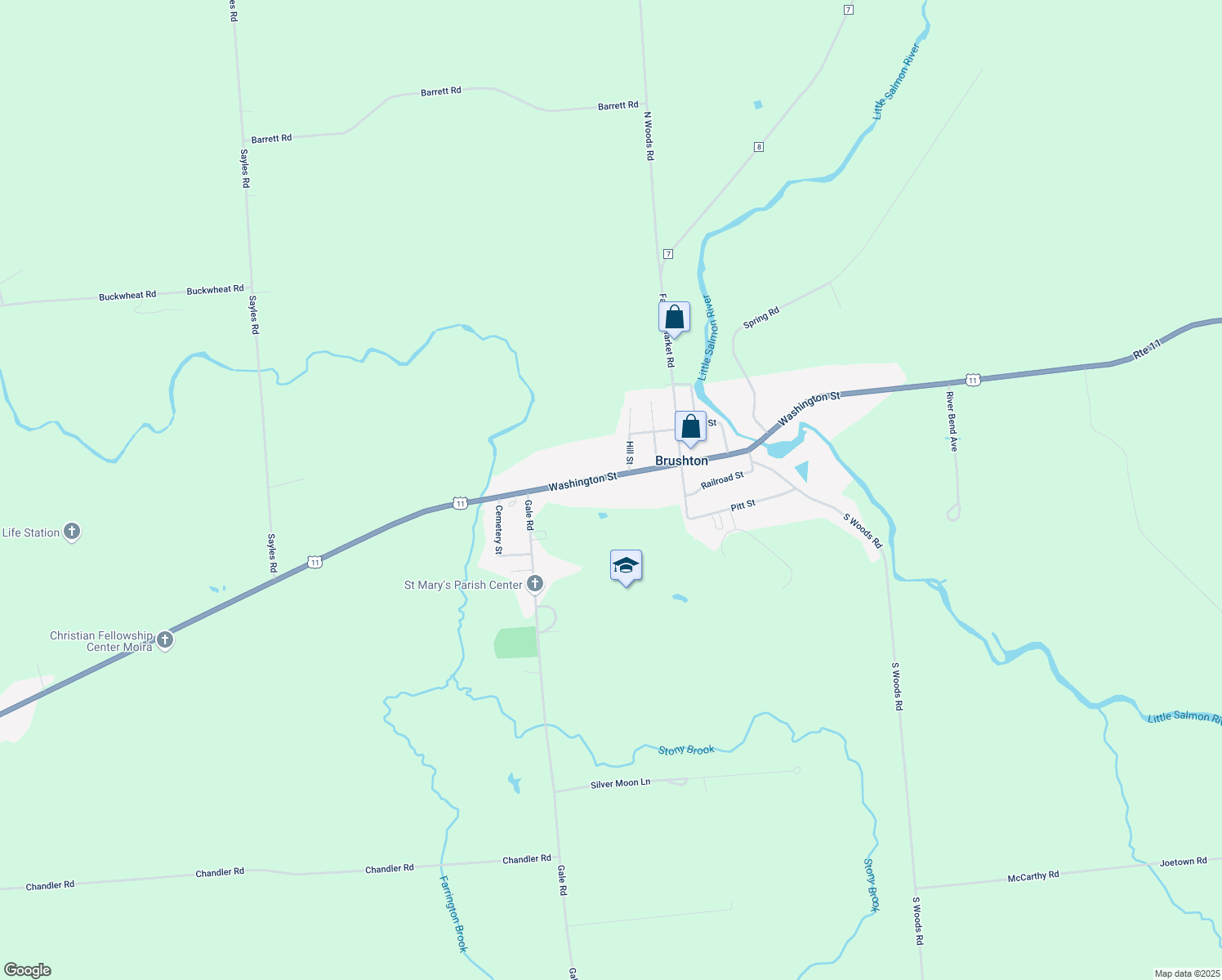 map of restaurants, bars, coffee shops, grocery stores, and more near 1226 Washington St in Brushton
