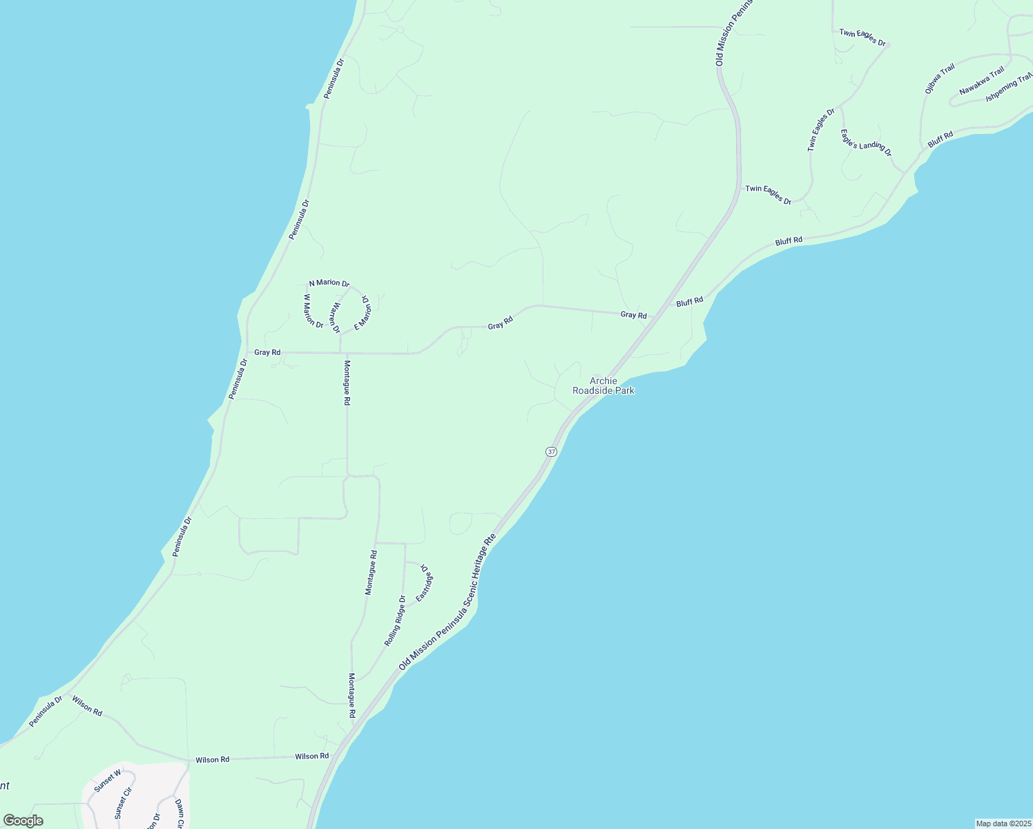map of restaurants, bars, coffee shops, grocery stores, and more near 1600-1798 Moonrise Ct in Traverse City