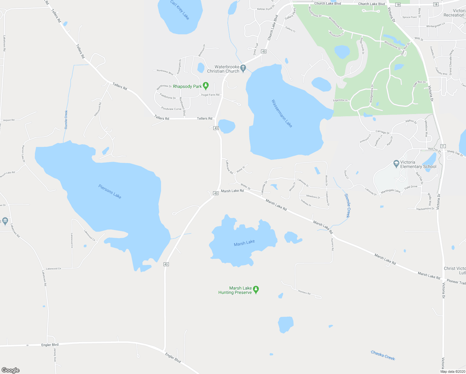 map of restaurants, bars, coffee shops, grocery stores, and more near 2436 Lacy Lane in Victoria