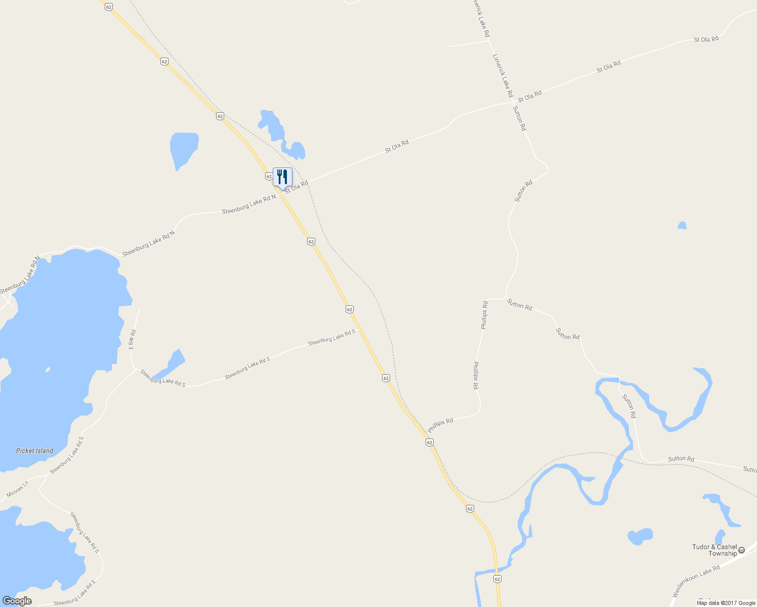 map of restaurants, bars, coffee shops, grocery stores, and more near Hastings Heritage Trail in Harcourt