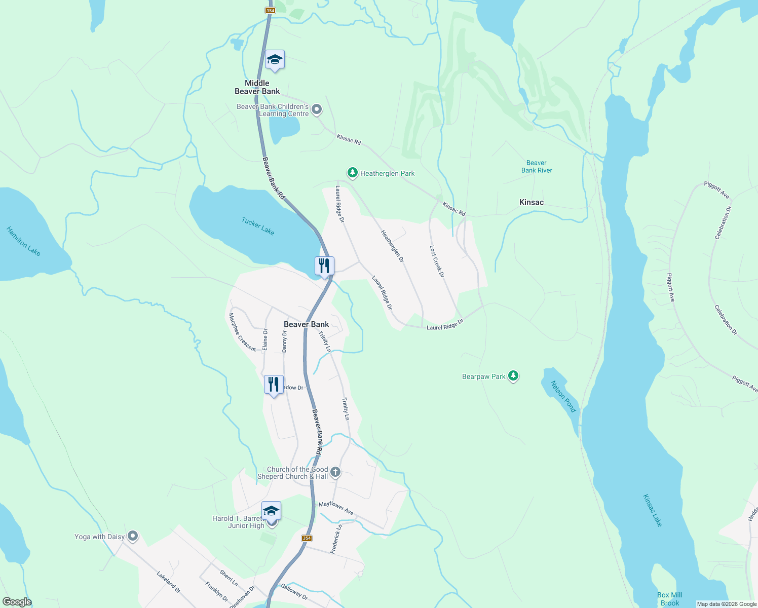 map of restaurants, bars, coffee shops, grocery stores, and more near 254 Laurel Ridge Drive in Beaver Bank