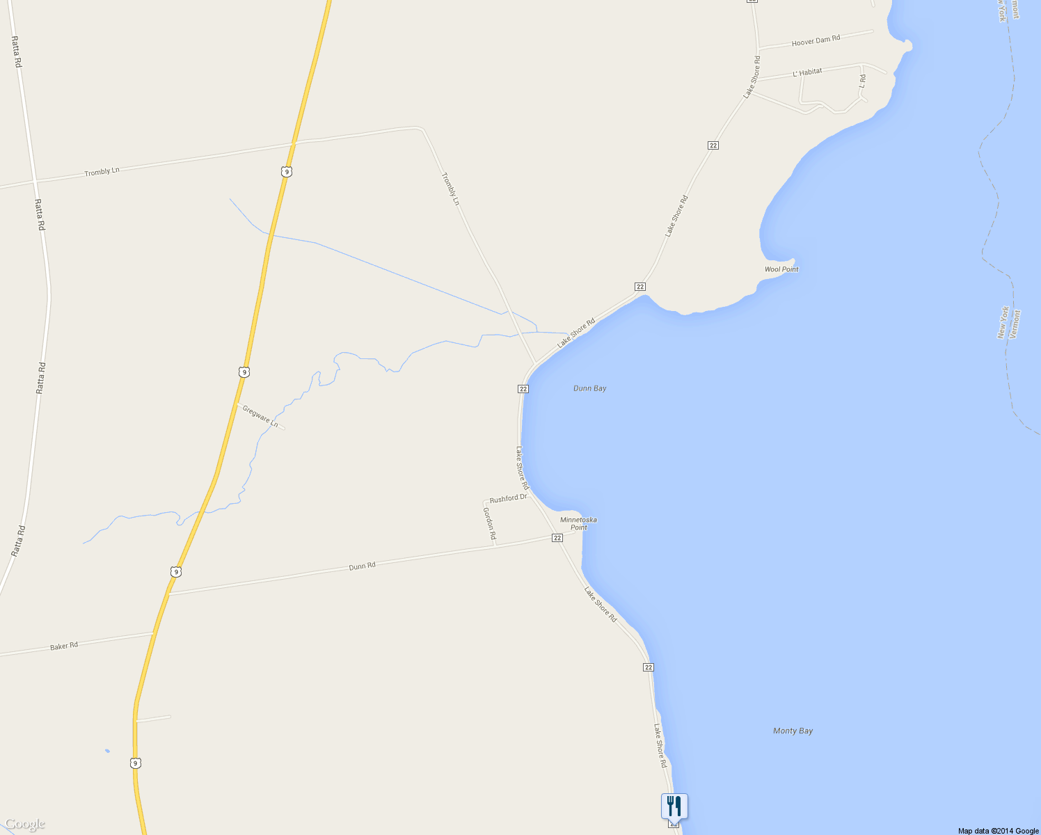 map of restaurants, bars, coffee shops, grocery stores, and more near 853 Lake Shore Rd in West Chazy
