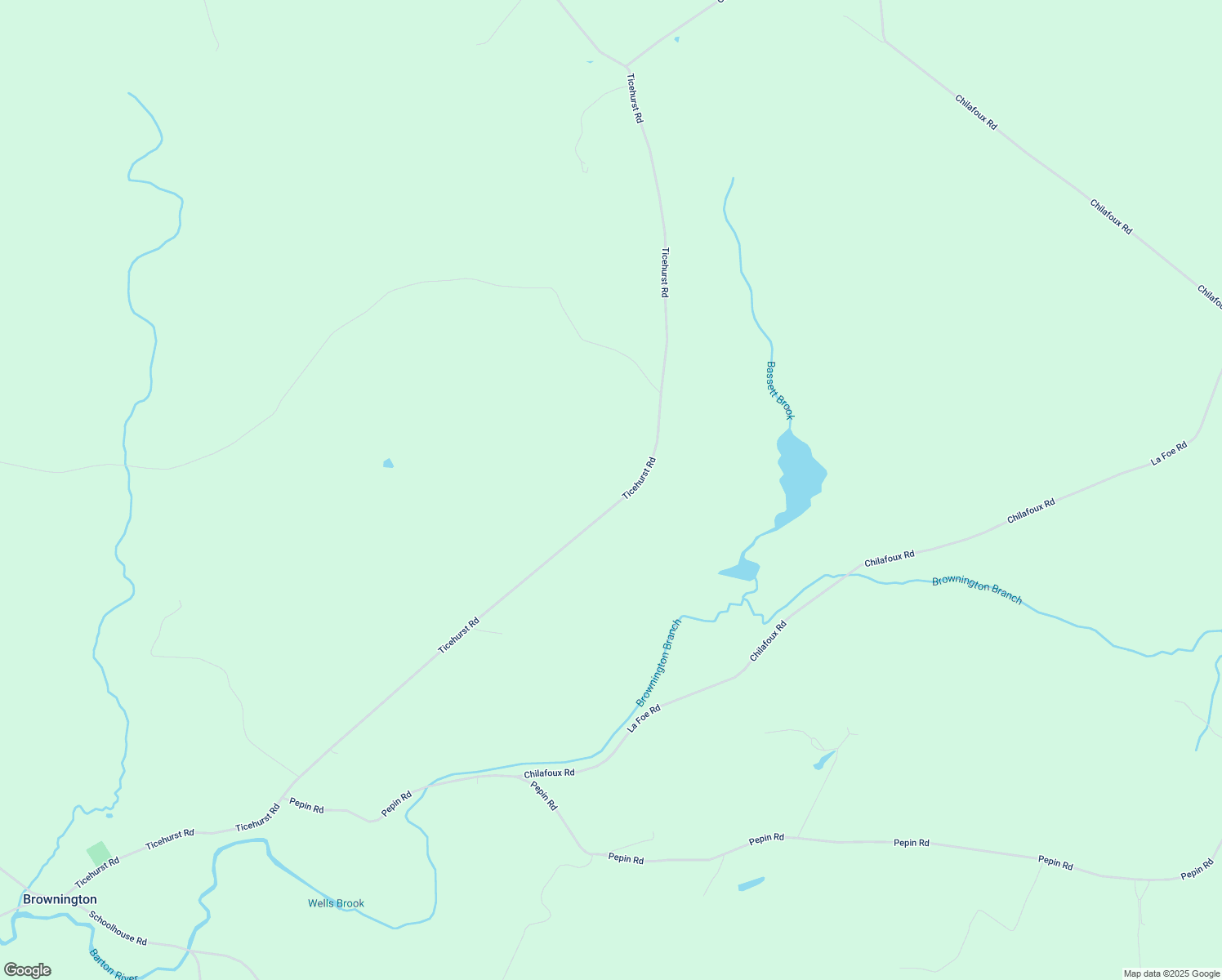 map of restaurants, bars, coffee shops, grocery stores, and more near 1827 Ticehurst Road in Brownington