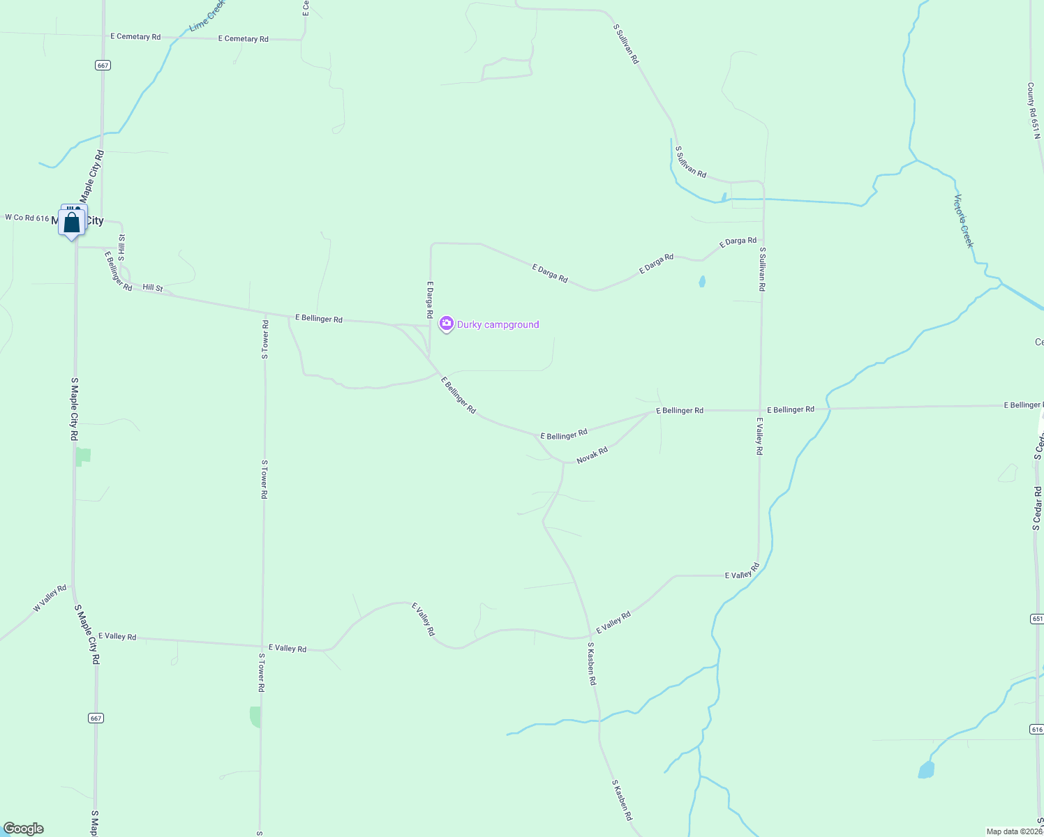 map of restaurants, bars, coffee shops, grocery stores, and more near 1337 East Bellinger Road in Cedar