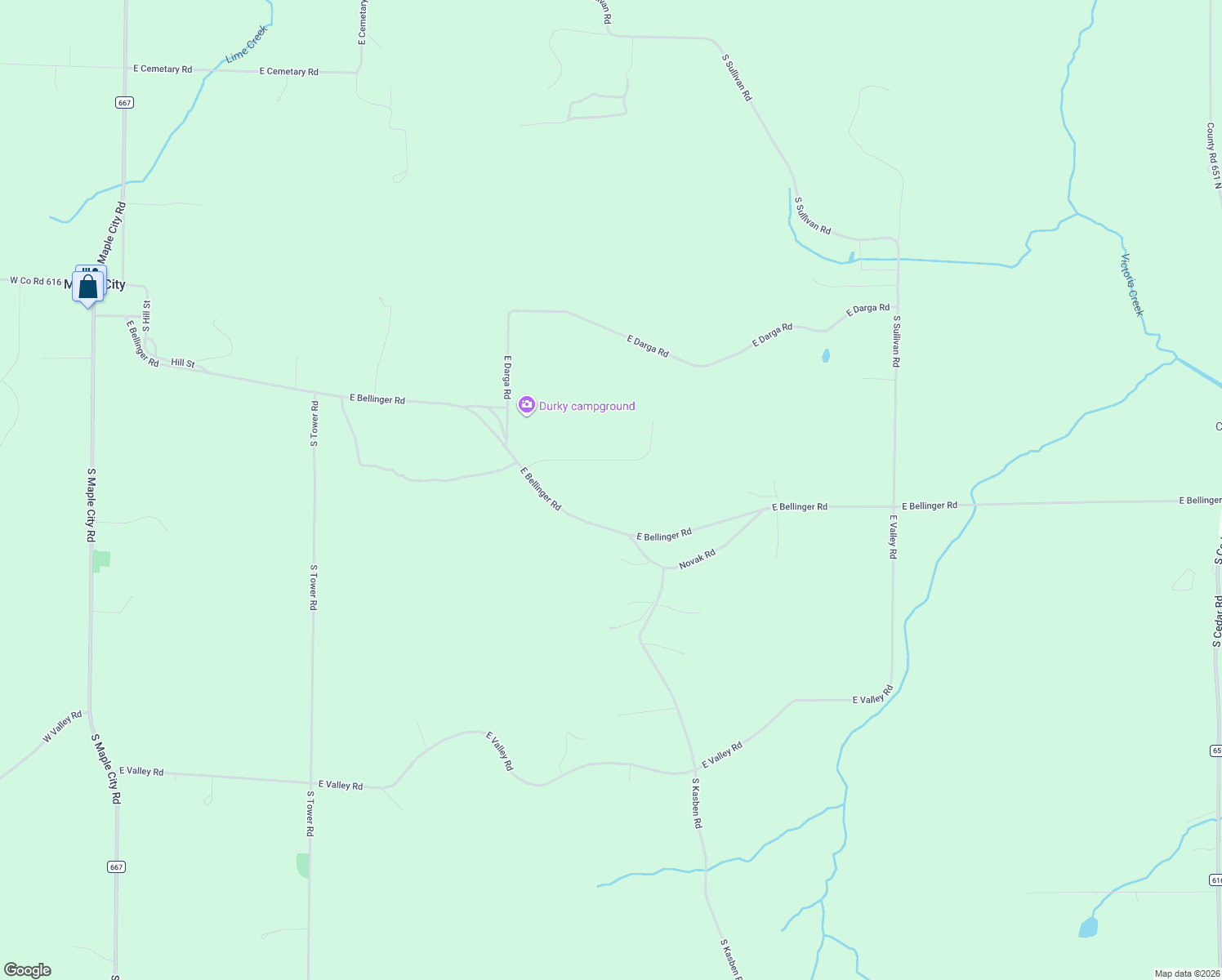 map of restaurants, bars, coffee shops, grocery stores, and more near 1337 East Bellinger Road in Cedar