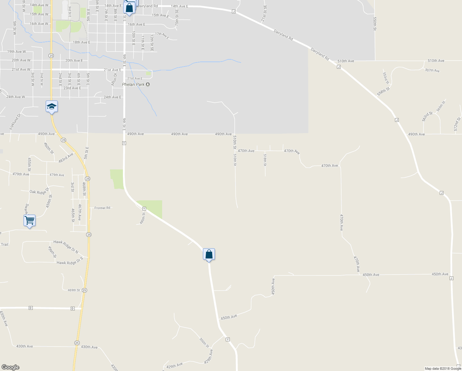 map of restaurants, bars, coffee shops, grocery stores, and more near N4741 510th Street in Menomonie