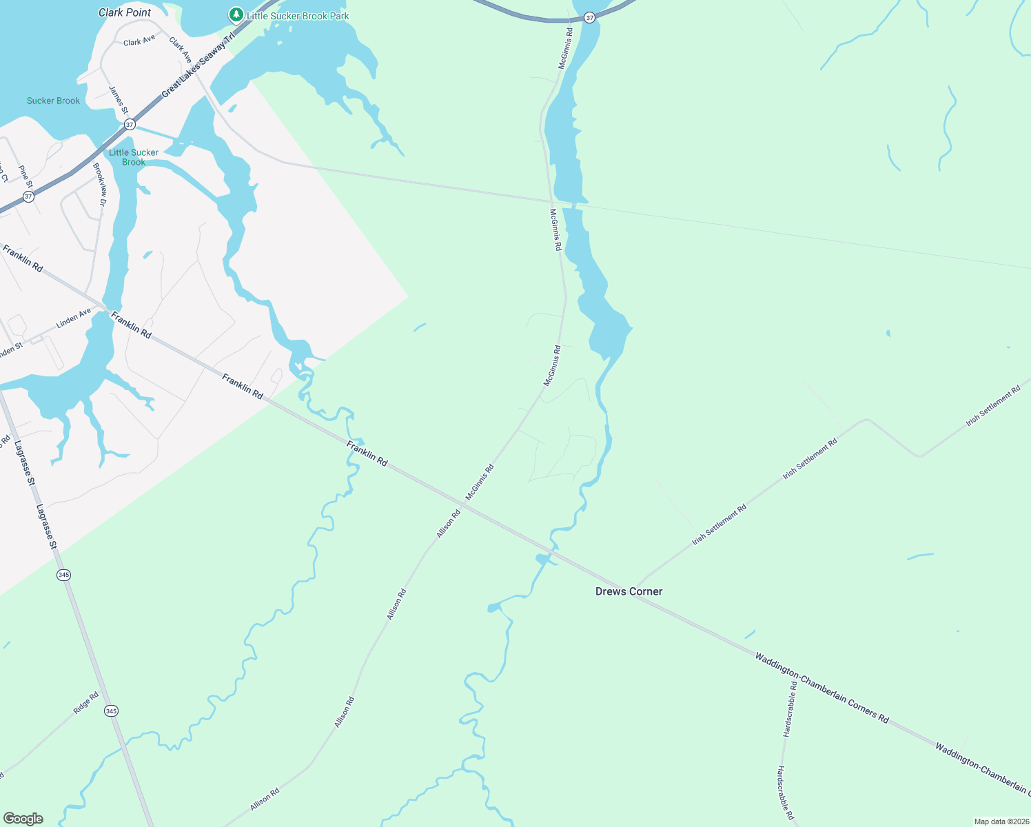 map of restaurants, bars, coffee shops, grocery stores, and more near 65 McGinnis Road in Waddington
