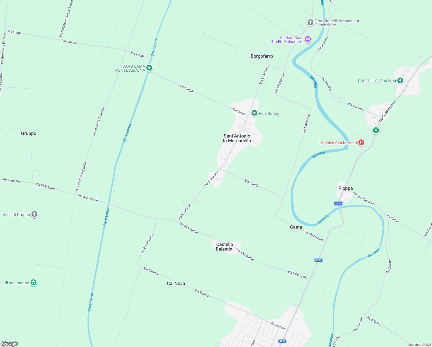 map of restaurants, bars, coffee shops, grocery stores, and more near 8 Via San Antonio in Sant'Antonio In Mercadello