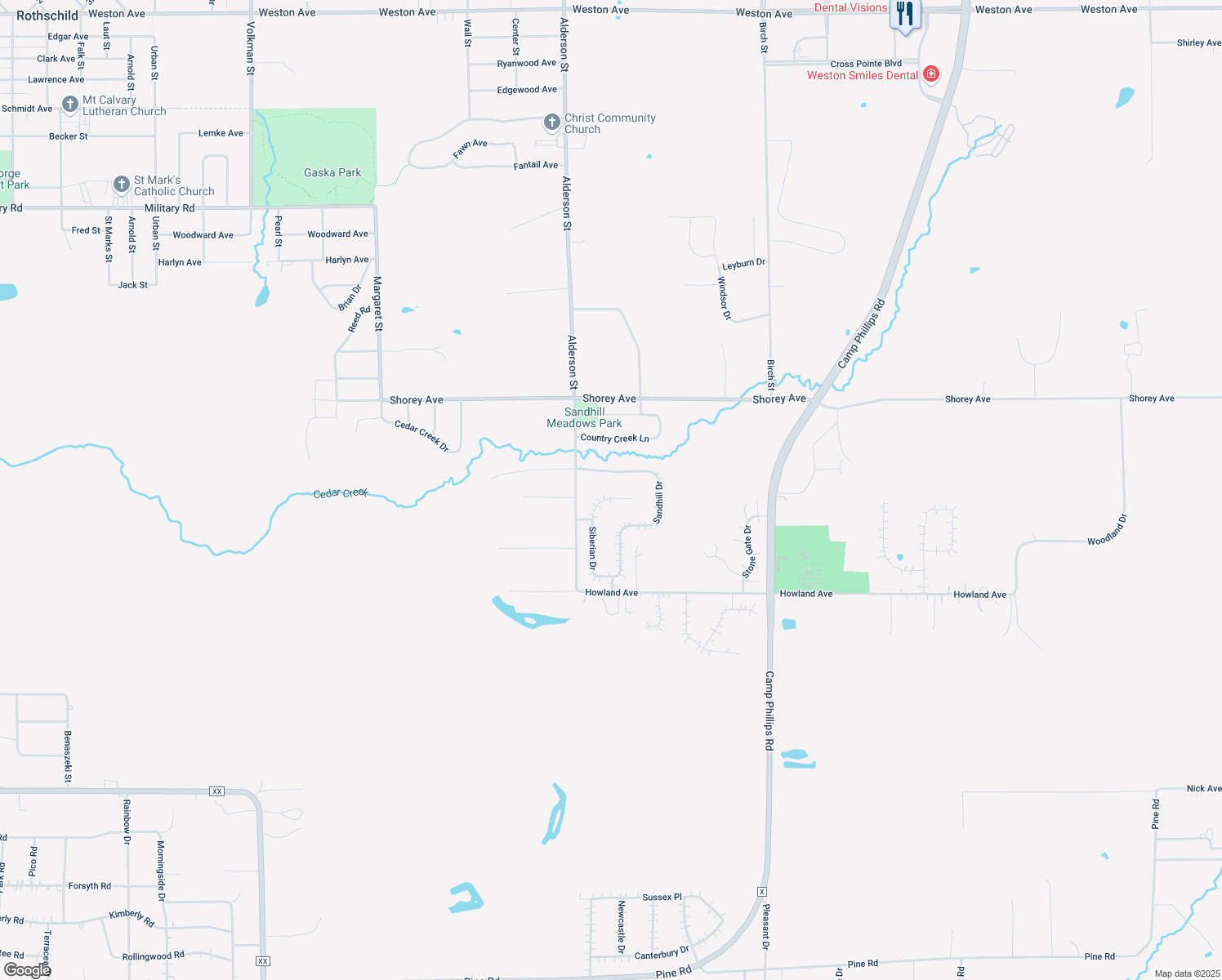 map of restaurants, bars, coffee shops, grocery stores, and more near 9838 Siberian Drive in Weston