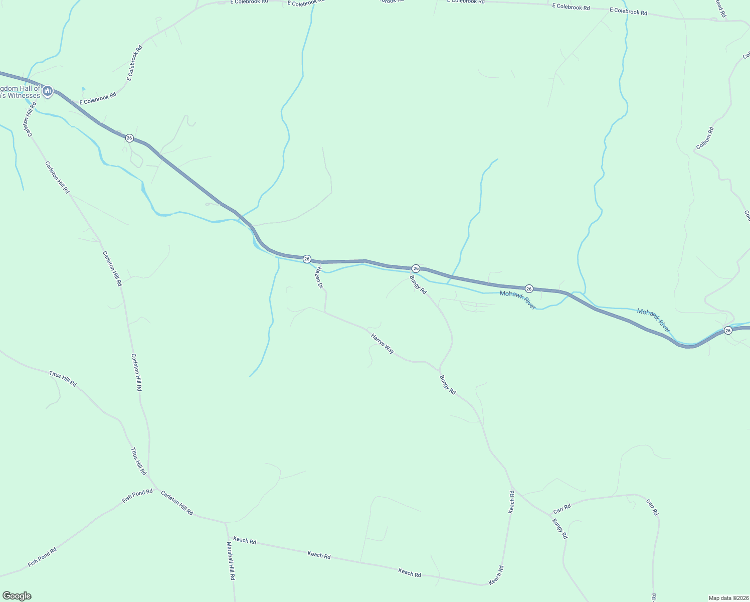 map of restaurants, bars, coffee shops, grocery stores, and more near 78 Harrys Way in Colebrook