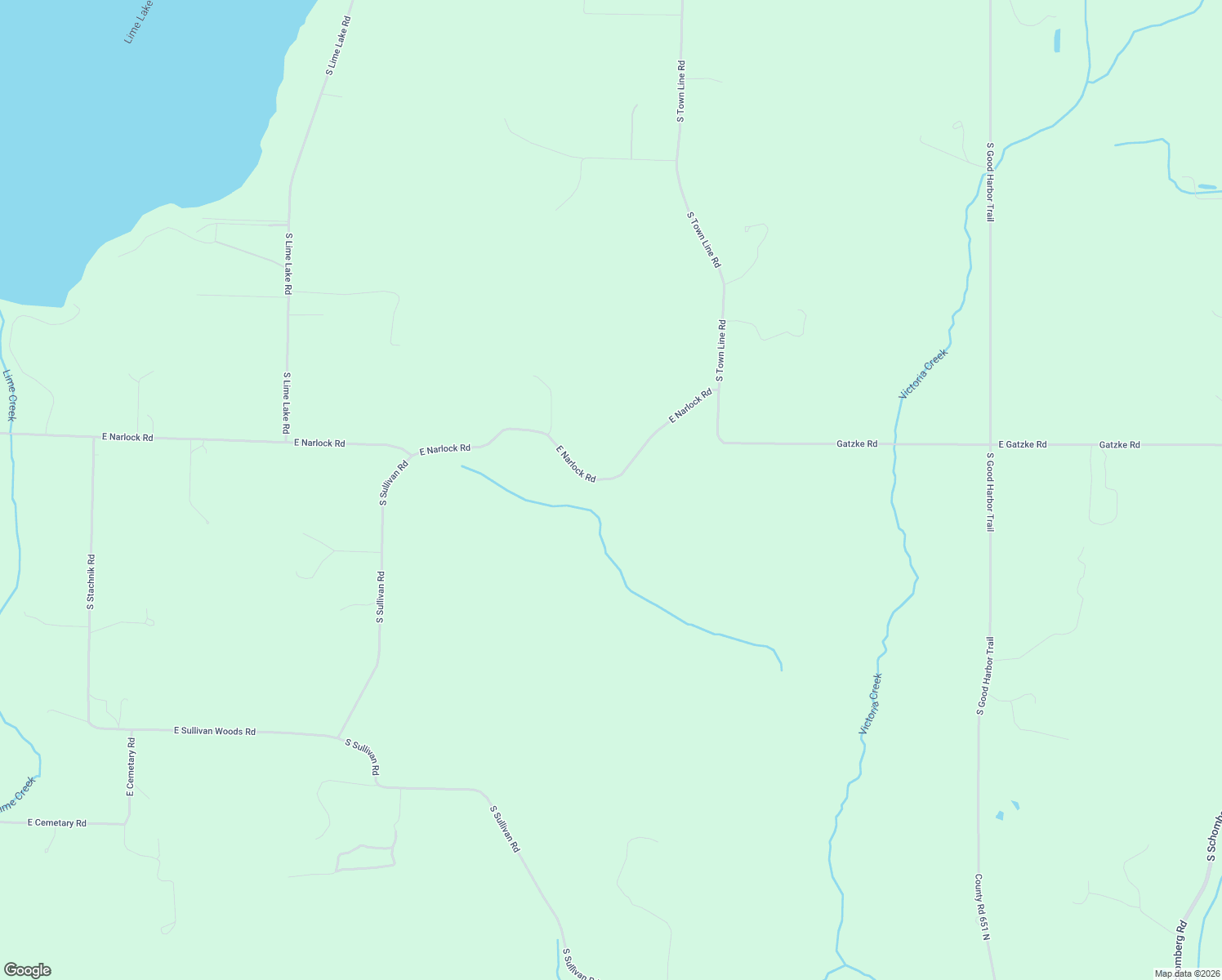 map of restaurants, bars, coffee shops, grocery stores, and more near 1552-1998 East Narlock Road in Leelanau
