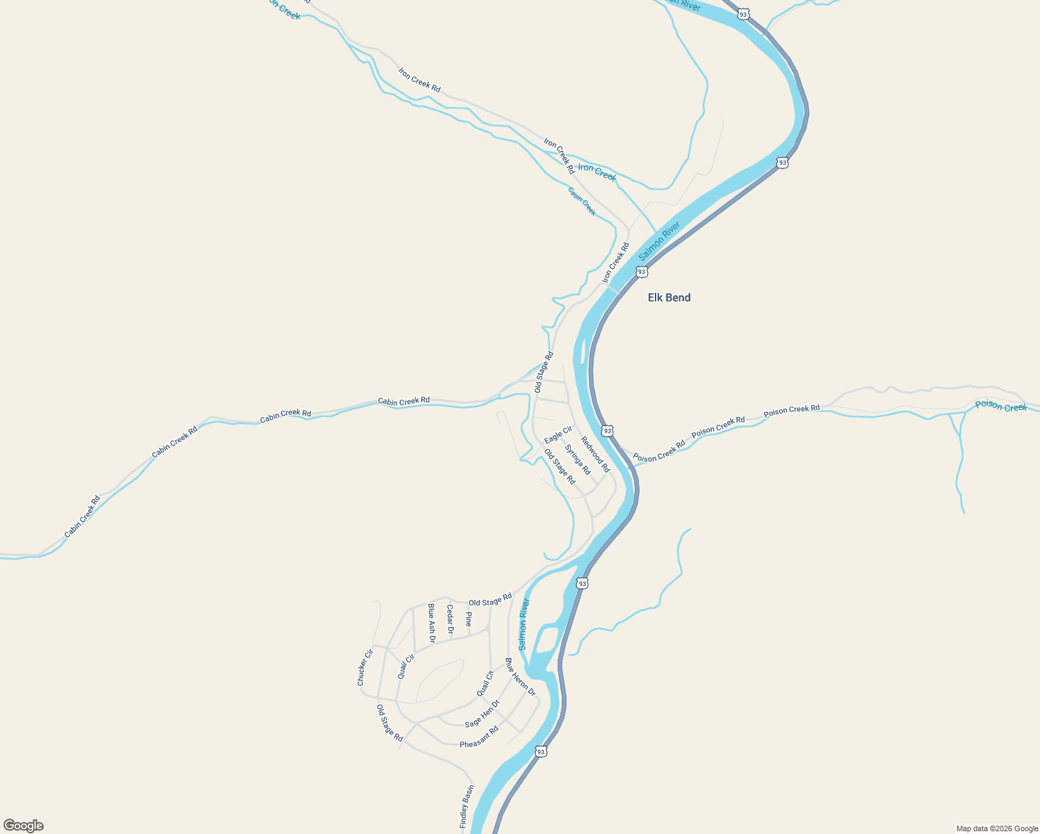 map of restaurants, bars, coffee shops, grocery stores, and more near 293 Old Stage Road in Salmon