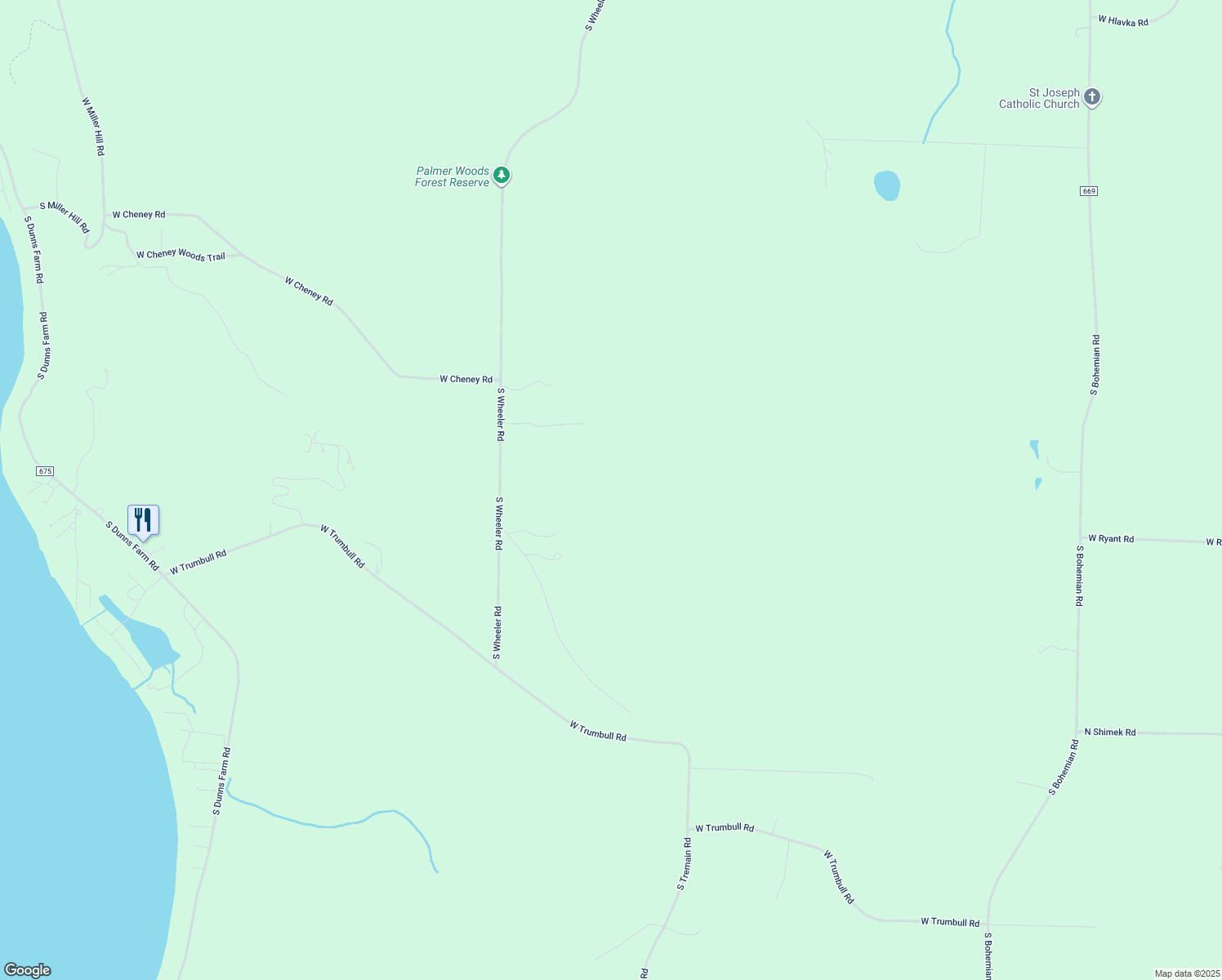map of restaurants, bars, coffee shops, grocery stores, and more near 7055 South Scotch Pine Lane in Maple City