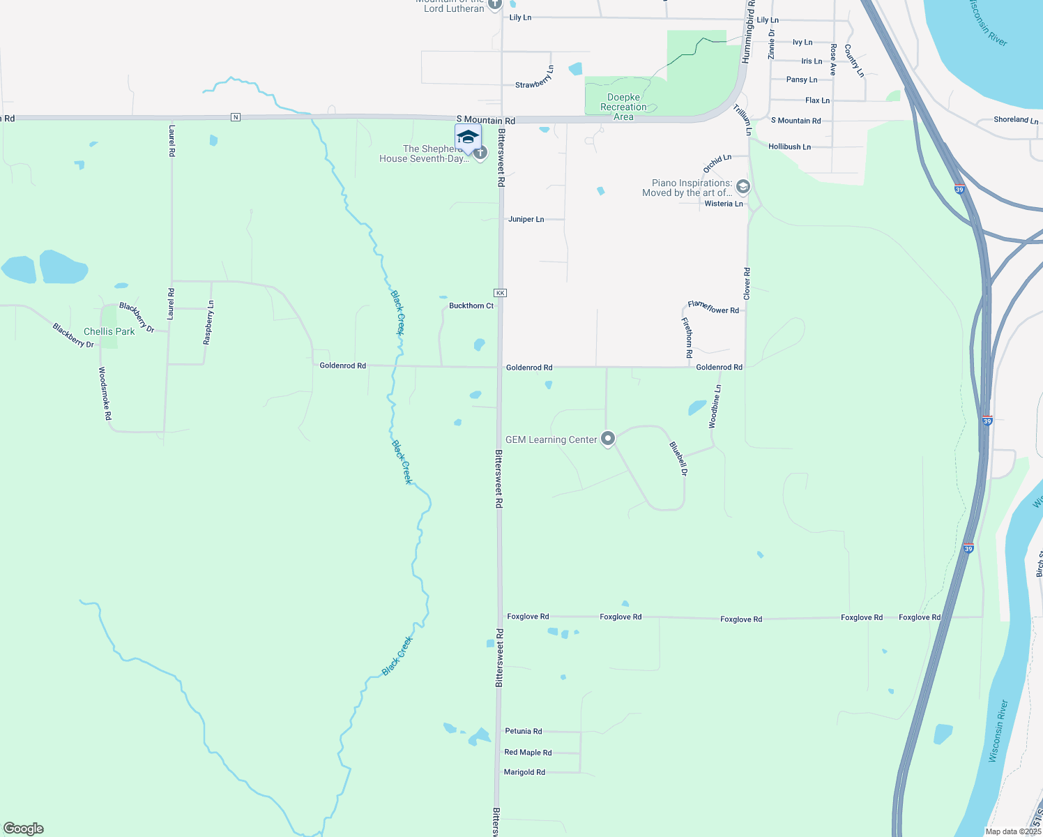 map of restaurants, bars, coffee shops, grocery stores, and more near 7602 Starflower Dr in Wausau