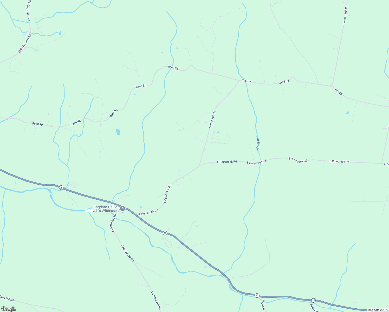 map of restaurants, bars, coffee shops, grocery stores, and more near 15 Forbes Hill Road in Colebrook