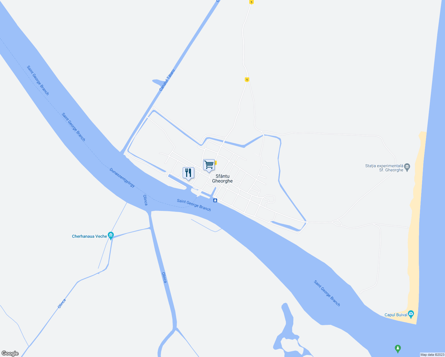 map of restaurants, bars, coffee shops, grocery stores, and more near in Sfântu Gheorghe