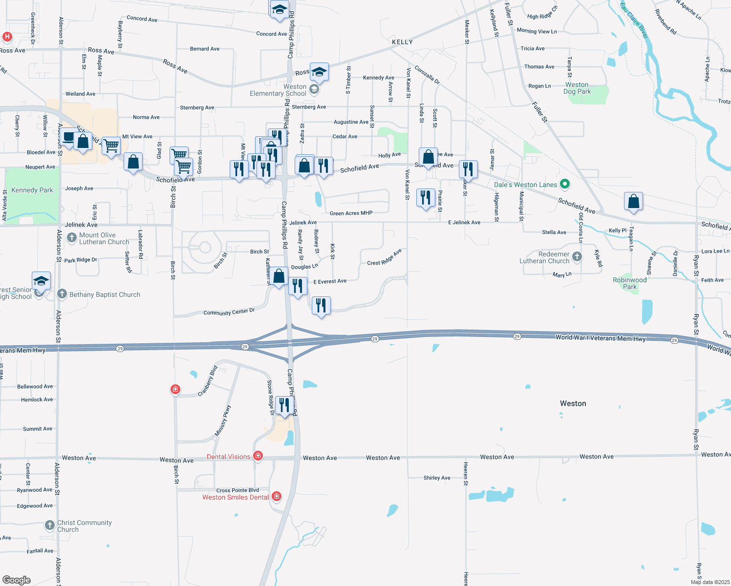 map of restaurants, bars, coffee shops, grocery stores, and more near 4602 Barbican Avenue in Weston