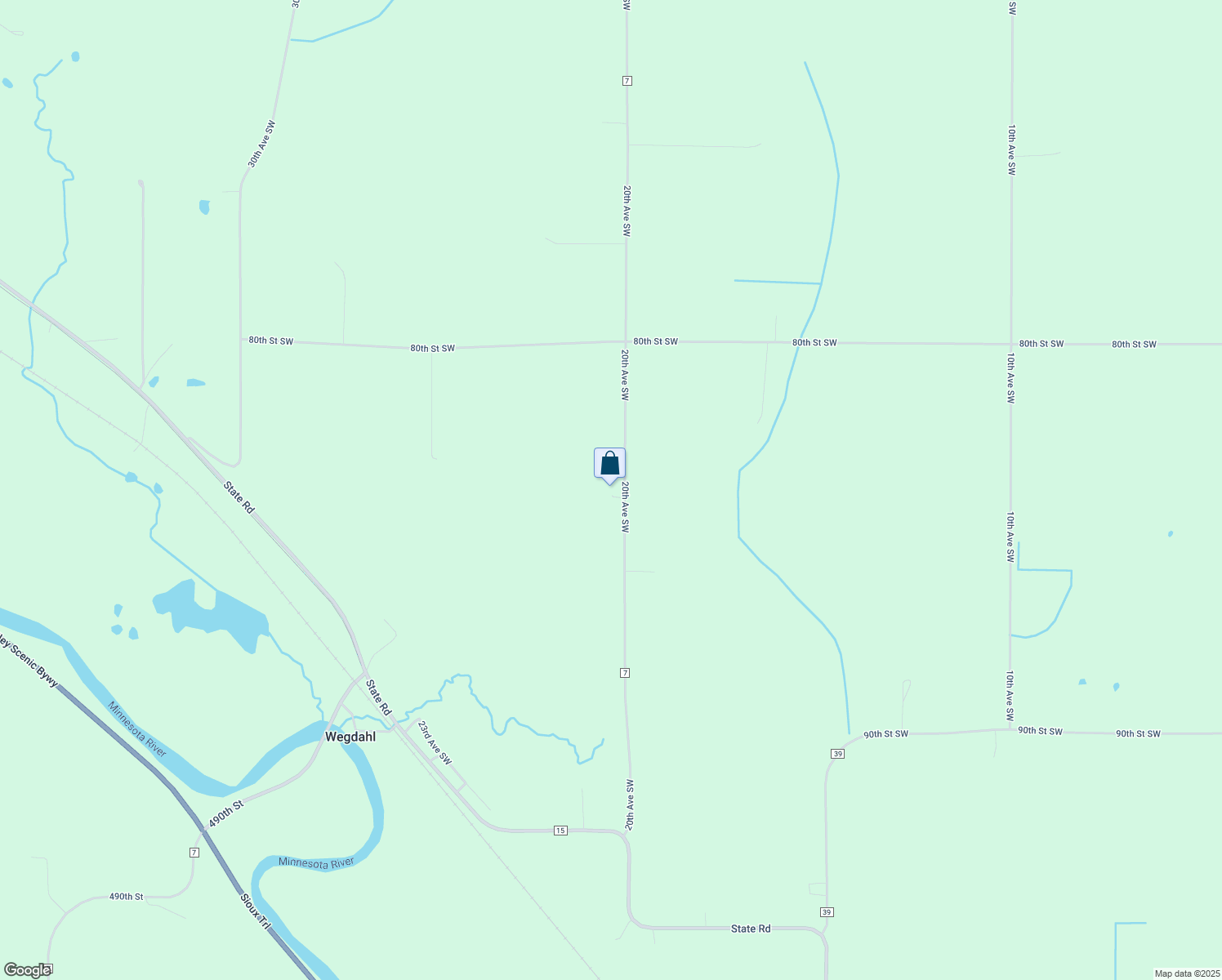 map of restaurants, bars, coffee shops, grocery stores, and more near 8035 20th Avenue Southwest in Montevideo