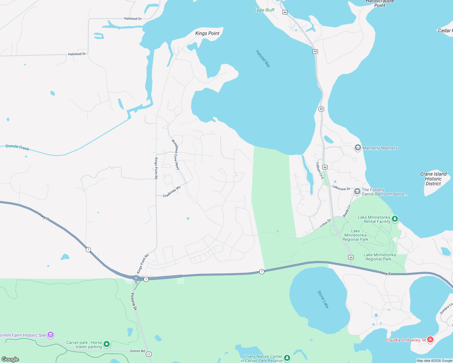 map of restaurants, bars, coffee shops, grocery stores, and more near 4215 Lotus Dr in Minnetrista