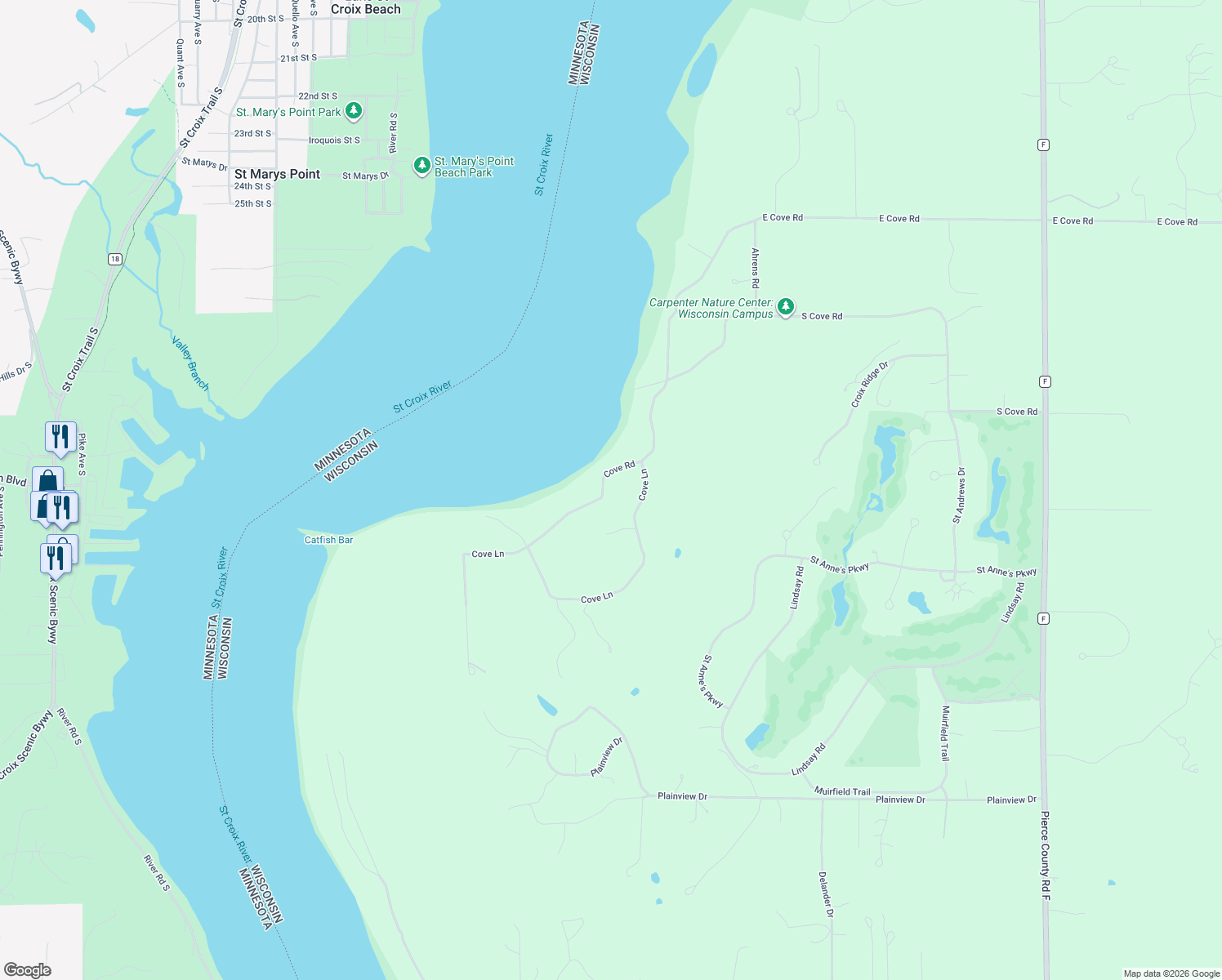 map of restaurants, bars, coffee shops, grocery stores, and more near 277 Cove Road in Hudson