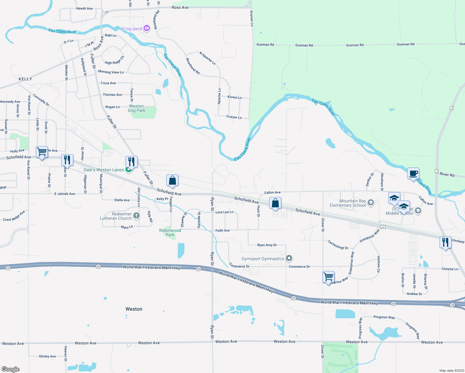 map of restaurants, bars, coffee shops, grocery stores, and more near 7110 Callon Avenue in Weston