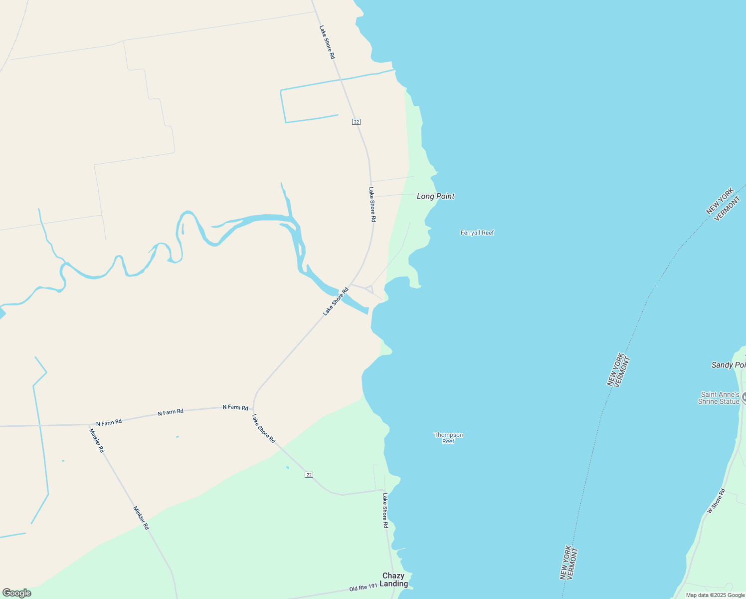 map of restaurants, bars, coffee shops, grocery stores, and more near 18 Lapointe Road in Chazy