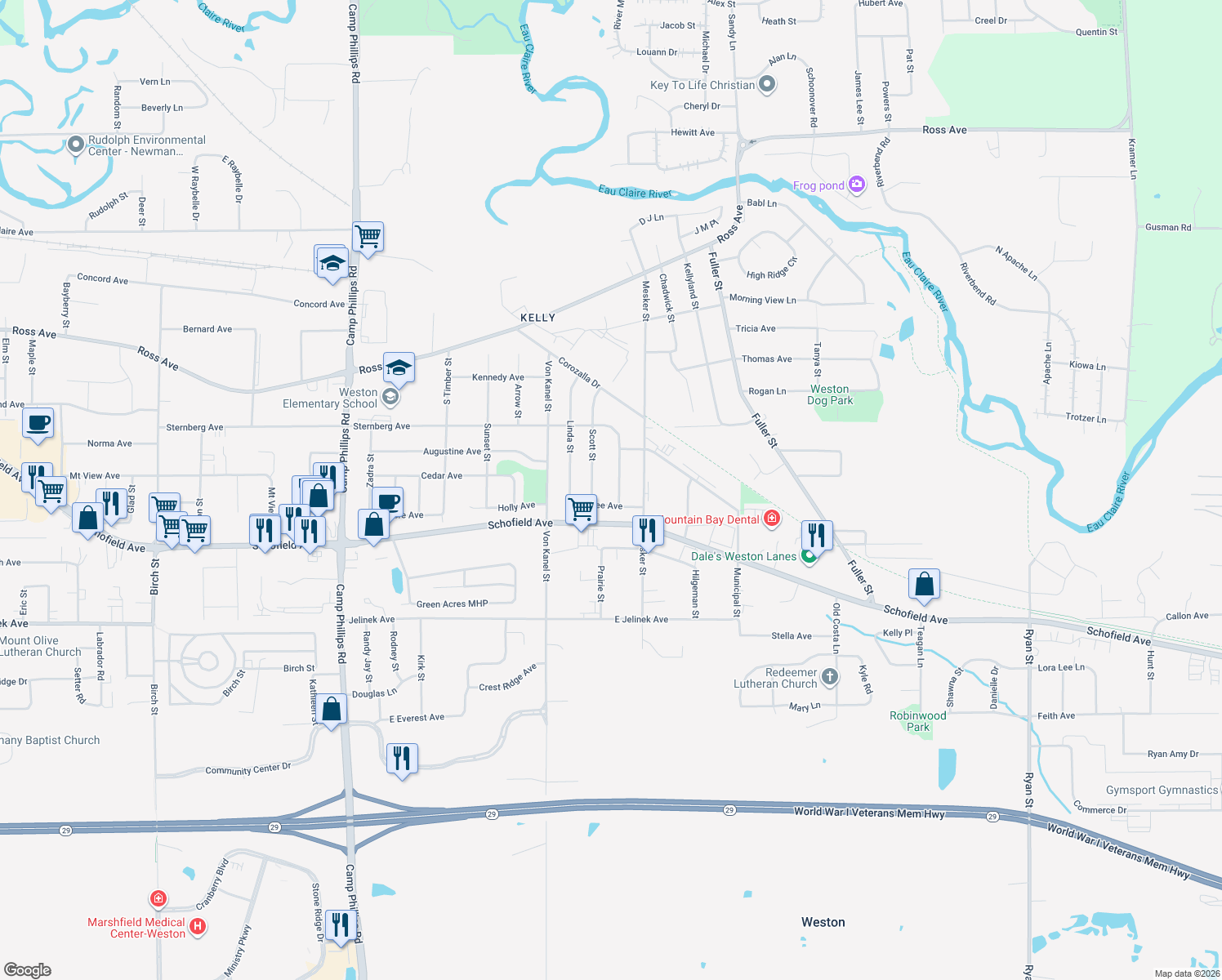 map of restaurants, bars, coffee shops, grocery stores, and more near 5510 Jean Ellen St in Weston