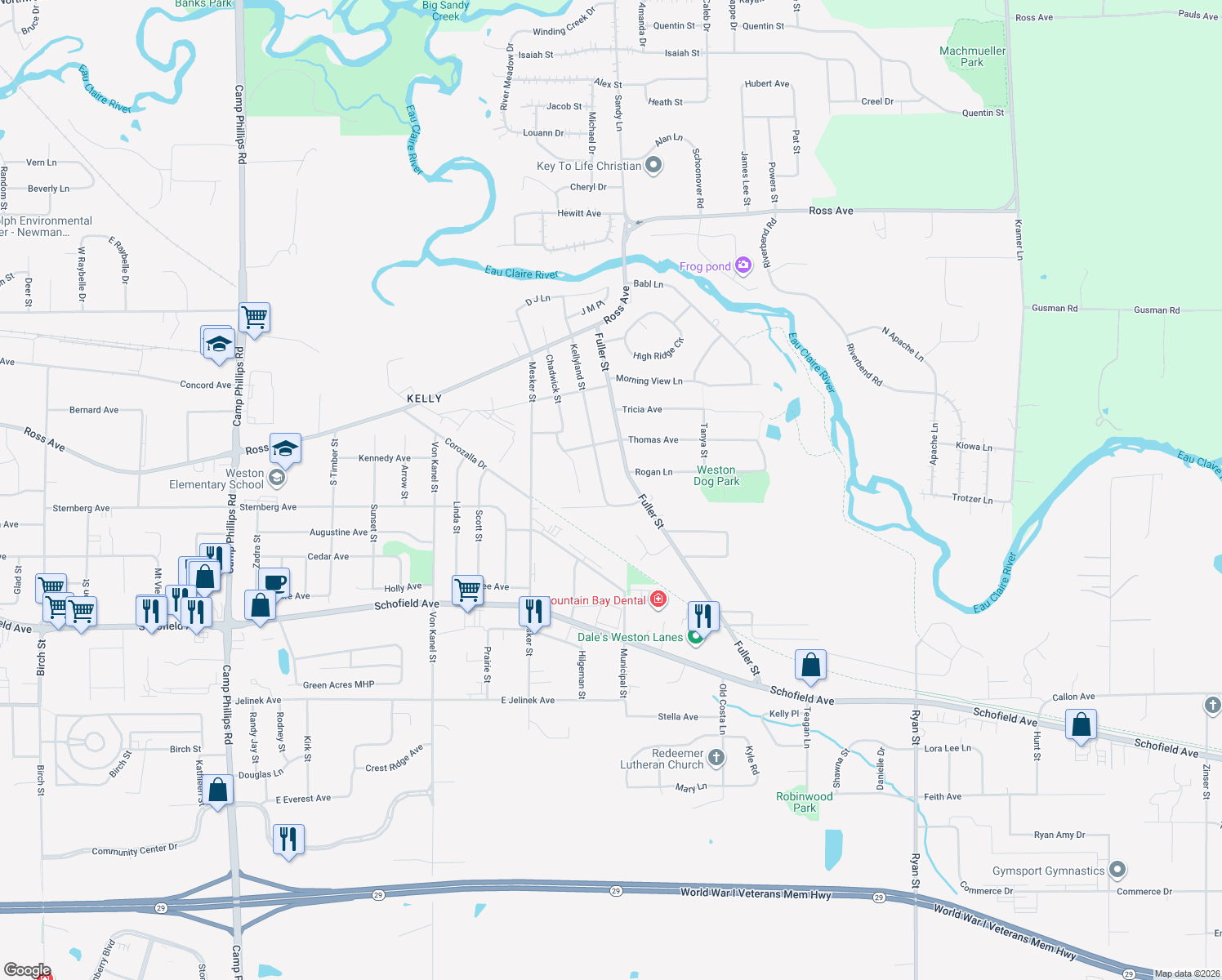 map of restaurants, bars, coffee shops, grocery stores, and more near 5209 Kellyland Street in Weston