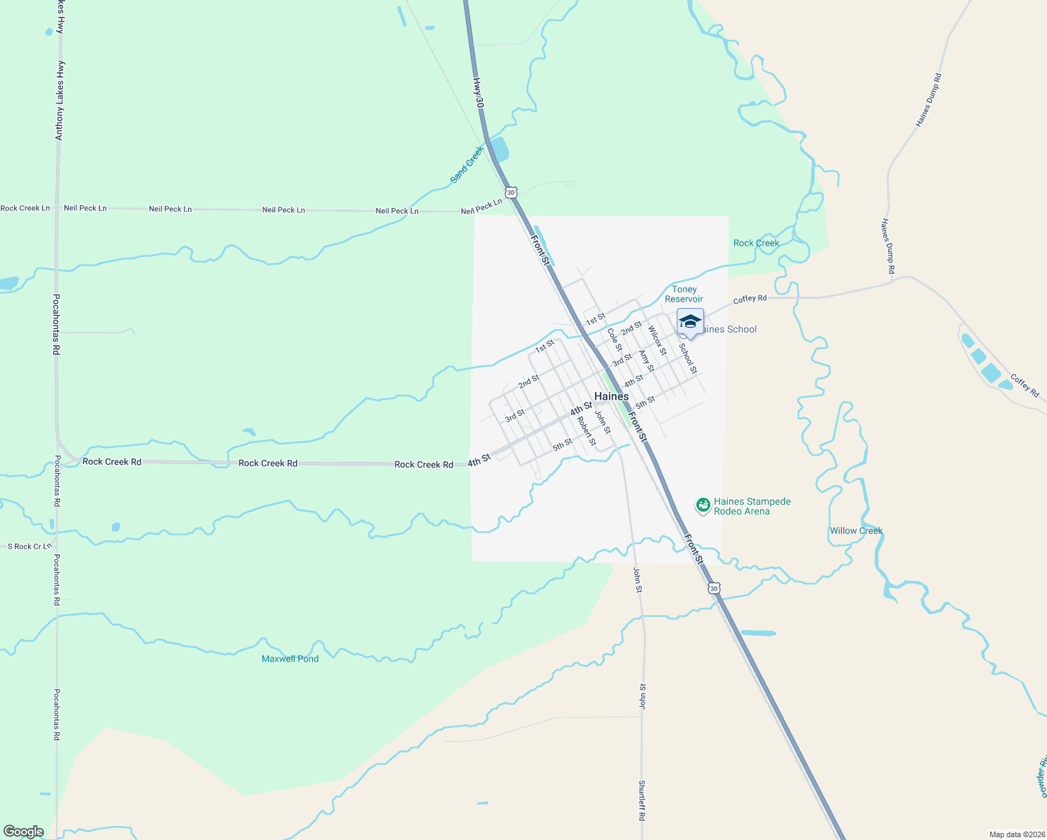map of restaurants, bars, coffee shops, grocery stores, and more near 1545 3rd Street in Haines
