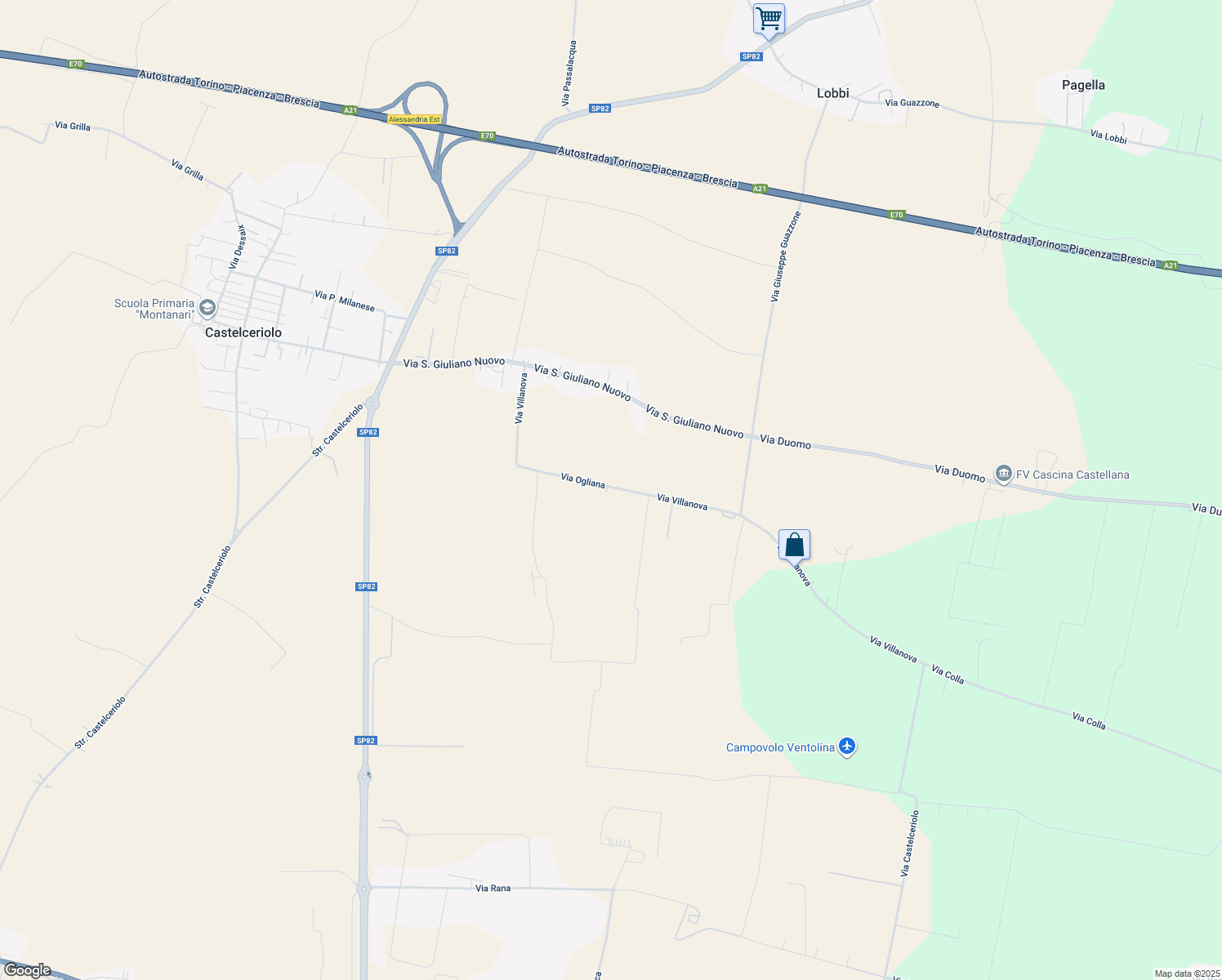 map of restaurants, bars, coffee shops, grocery stores, and more near 1 Via Ogliana in Provincia di Alessandria