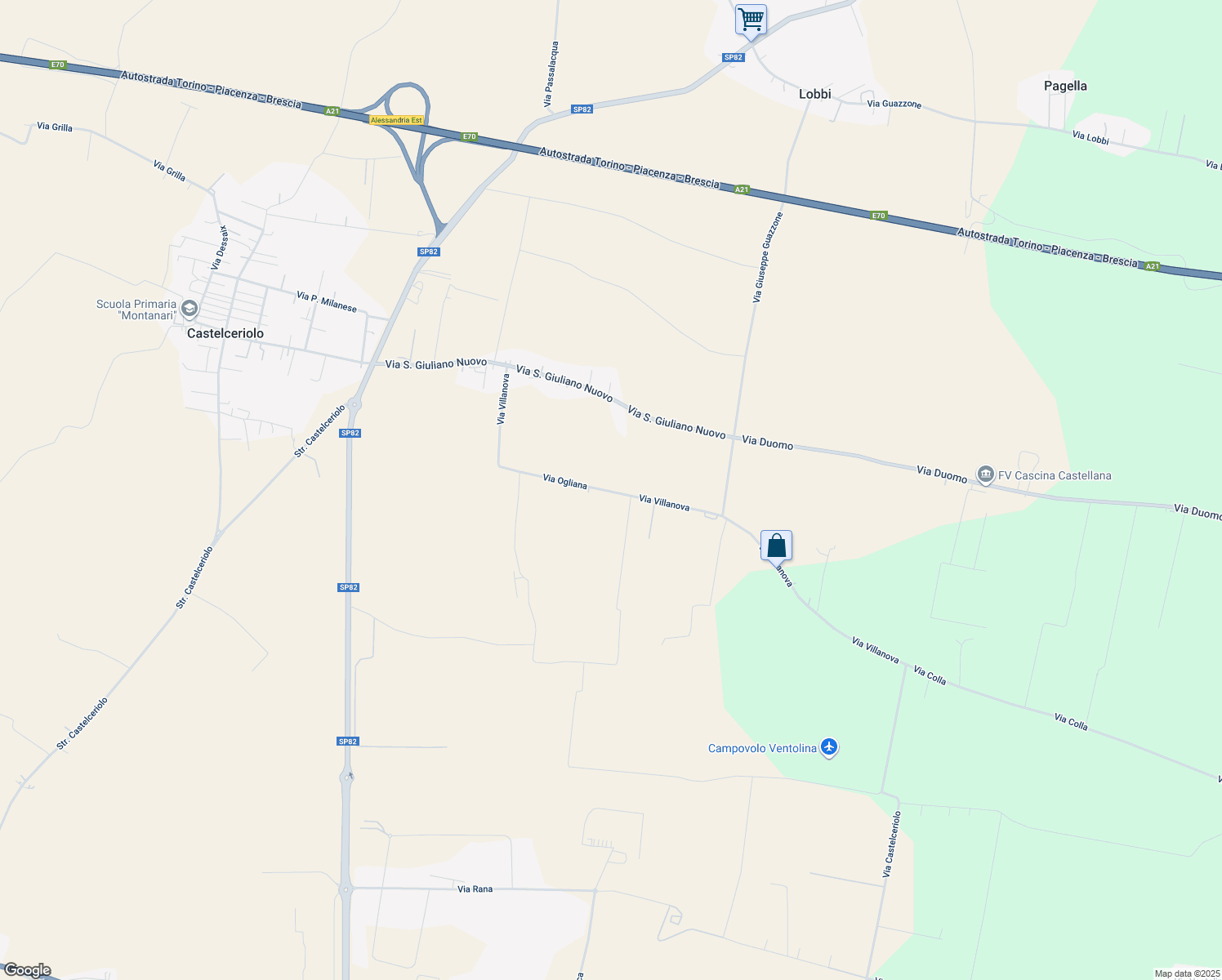 map of restaurants, bars, coffee shops, grocery stores, and more near 1 Via Ogliana in Provincia di Alessandria