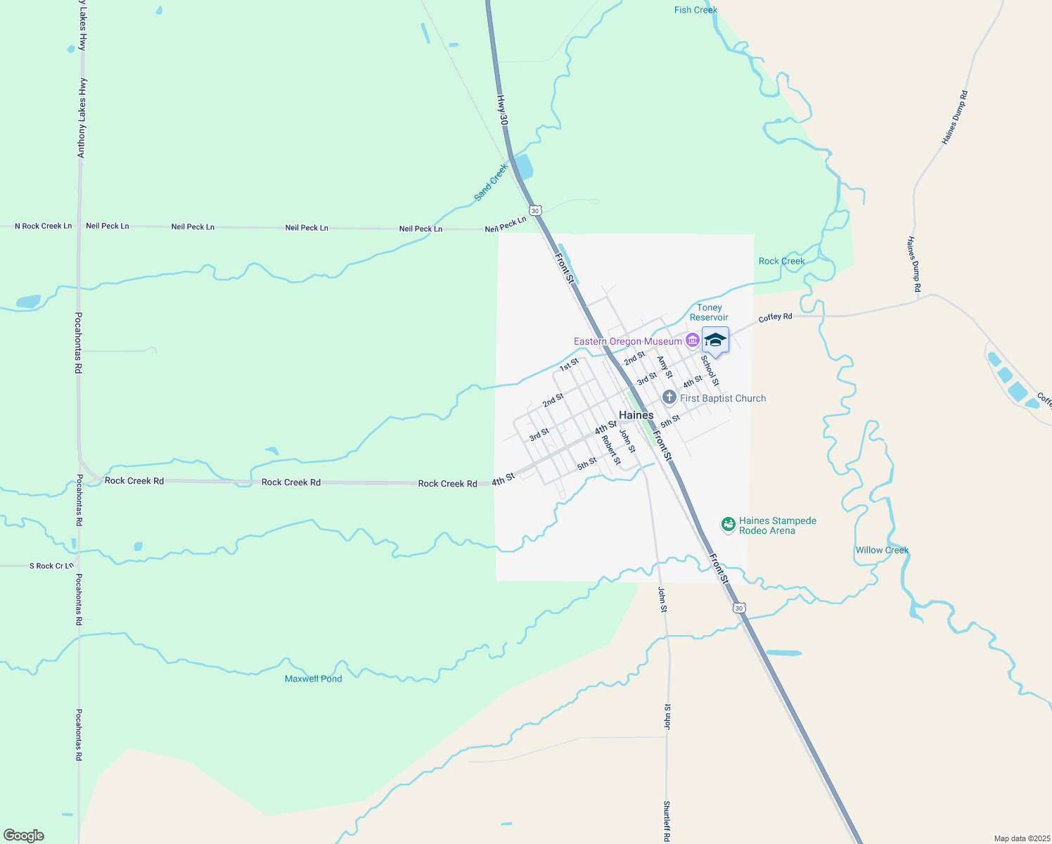 map of restaurants, bars, coffee shops, grocery stores, and more near 921 Long Street in Haines