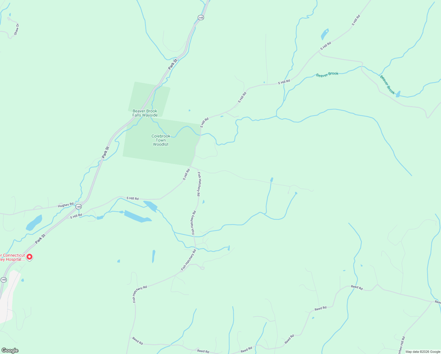 map of restaurants, bars, coffee shops, grocery stores, and more near 56 Stevens Hill Road in Colebrook
