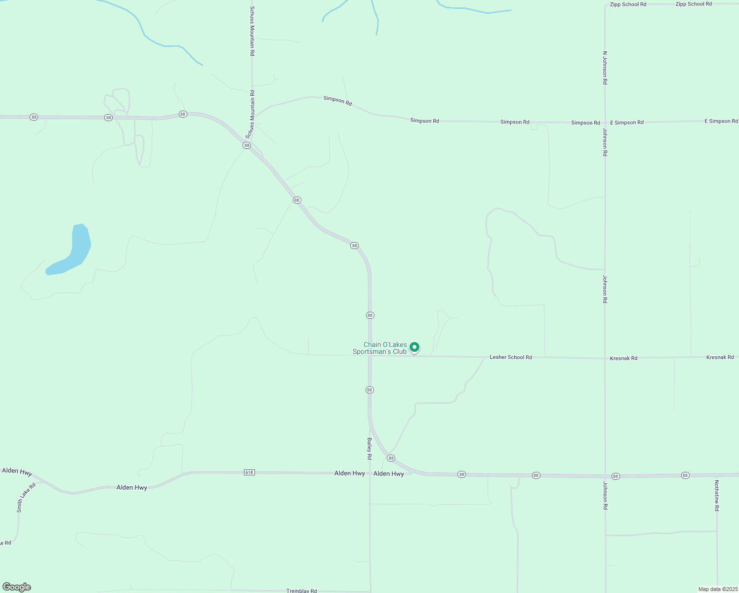 map of restaurants, bars, coffee shops, grocery stores, and more near Highway 88 in Mancelona